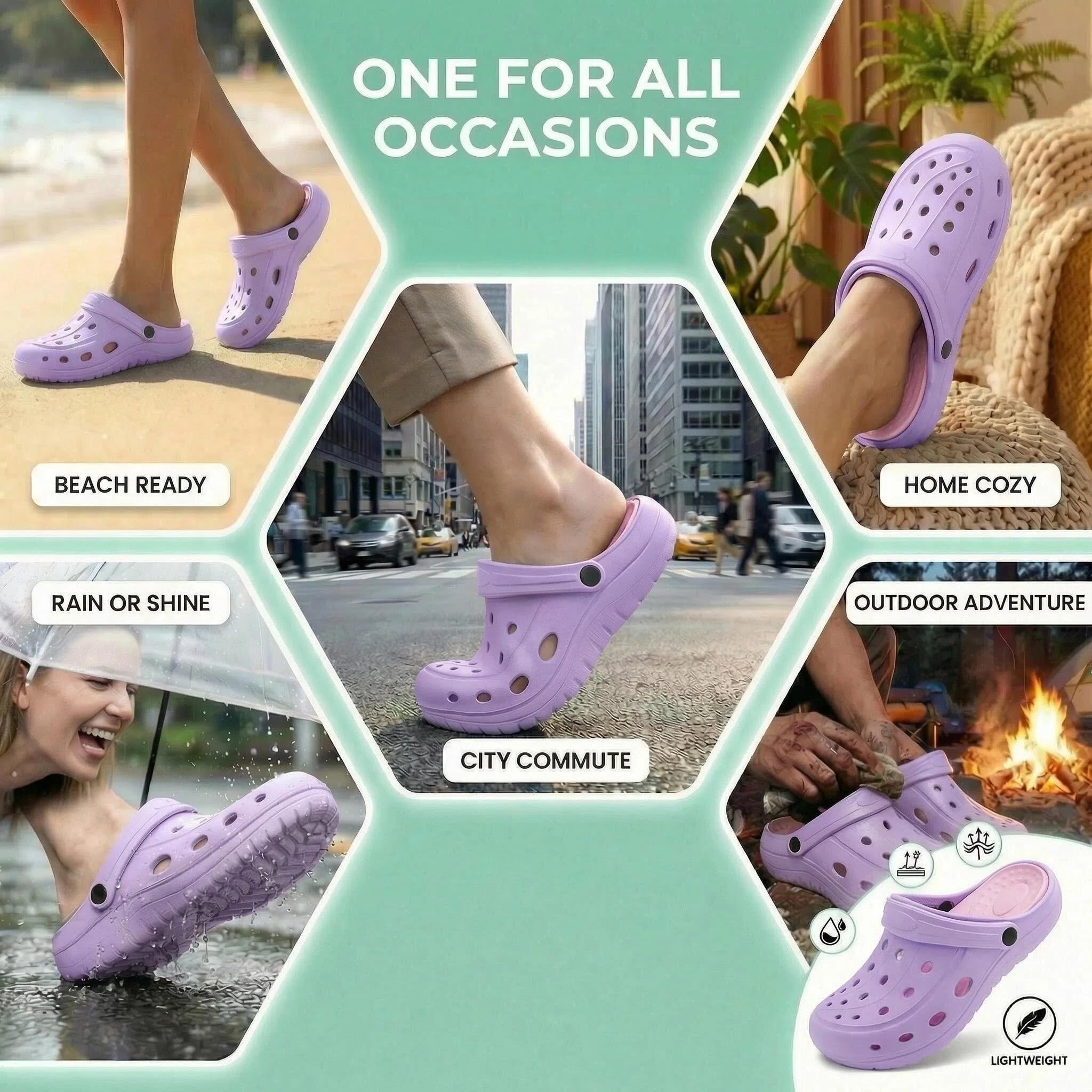 Sabots Mixte pour Femmes et Hommes | Chaussures de Jardin Respirantes | Pantoufles Légères | Sandales de Plage