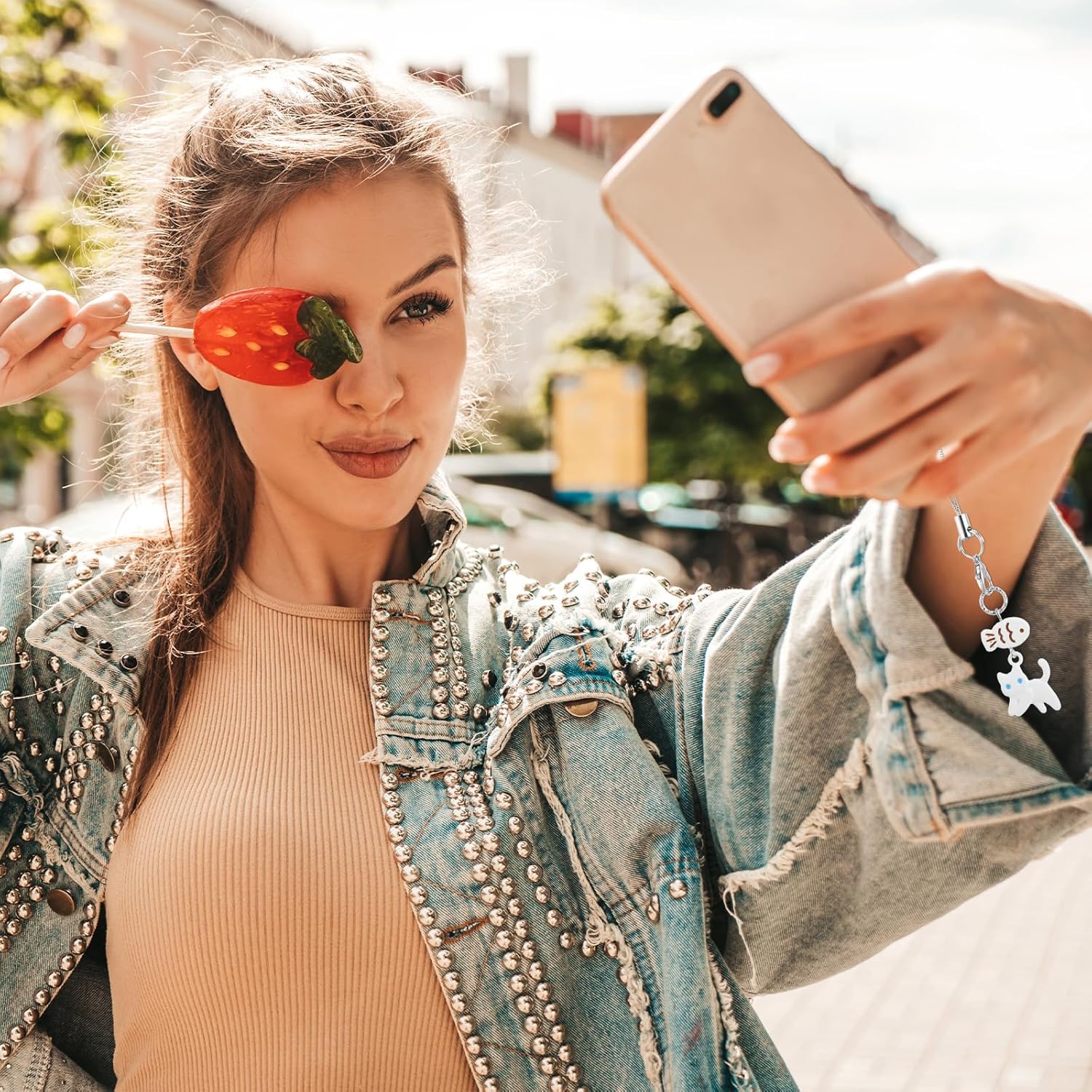 2Pcs Cat Phone Charm Cute Kawaii Cat Fish Phone Bag Charm Accessories Kawaii Charms Strap Cute Hanging Cats Y2K Cellphone Charms for Backpack Wallet Keychain Pendant Camera Pendants Decor(Black+White) - Image 3