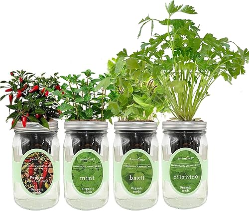 Miniatura 6 de Kit de iniciación de semillas orgánicas hidropónicas en tarro de masón para interiores y jardín, kits de cultivo de salsa picante, regalo de
