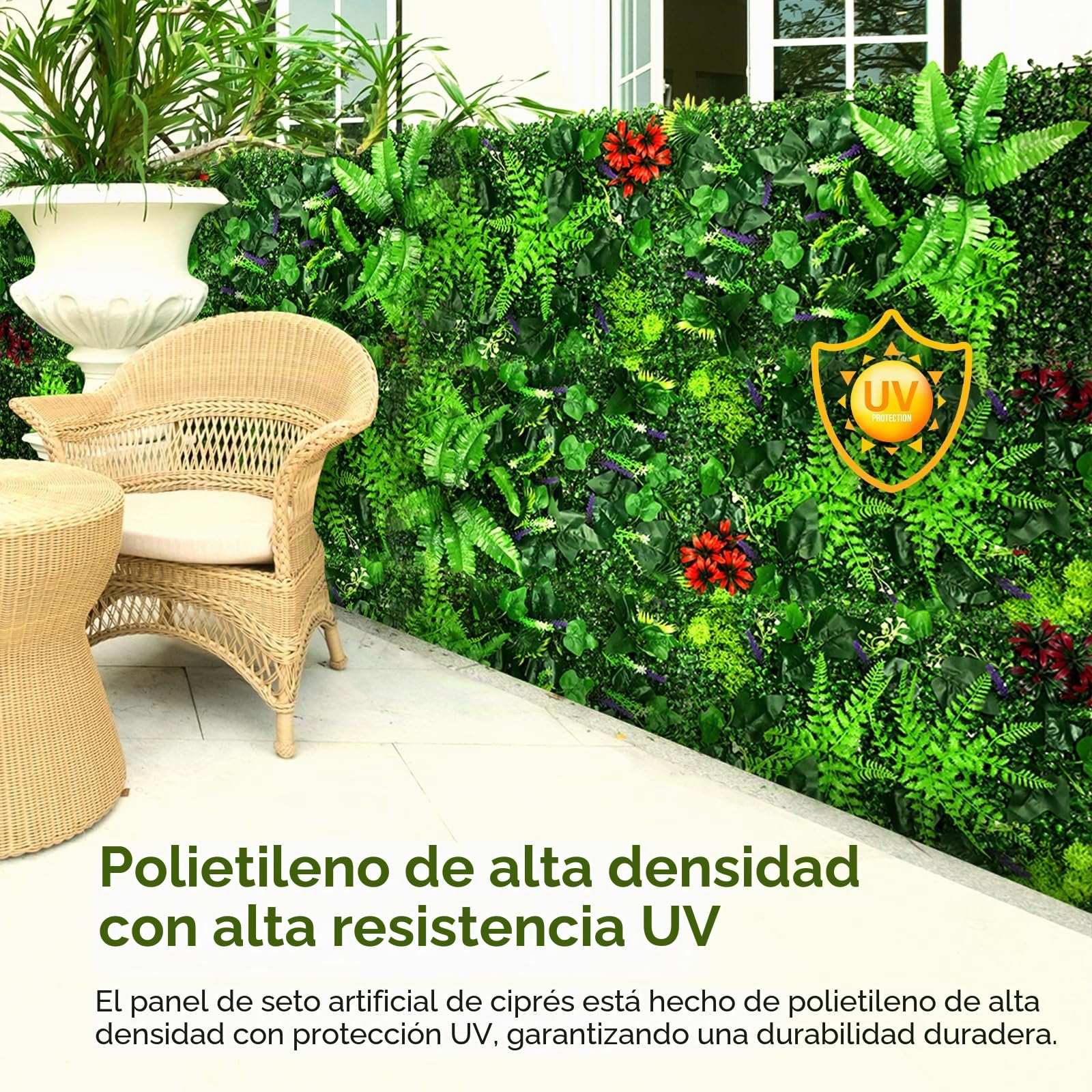 Jardin Vertical Artificial, 2PCS Jardin Vertical Exterior 60 X 40cm, Enredadera Artificial para Interior Y Exterior, Adecuada para Bodas, Cocina, Jardines (B)