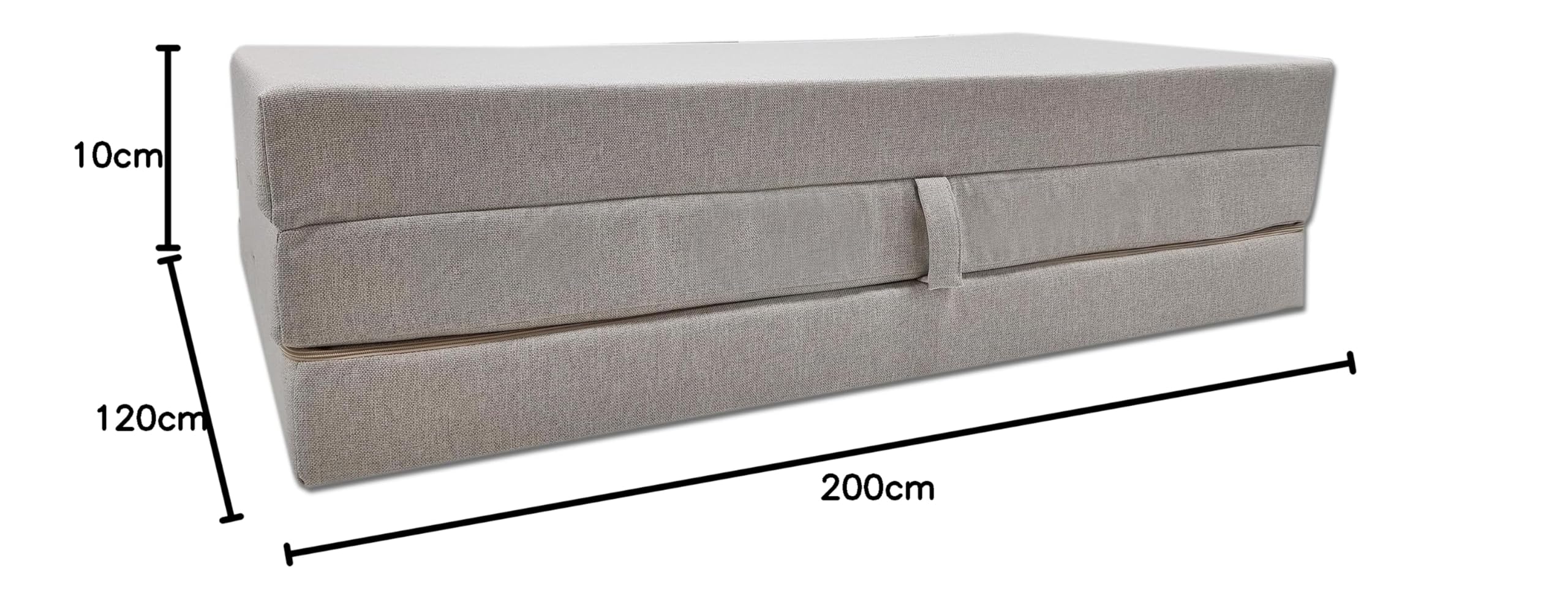 Odolplusz Materasso pieghevole in schiuma con rivestimento, 120 x 200 x 10 cm, per campeggio, da viaggio, per ospiti, pieghevole
