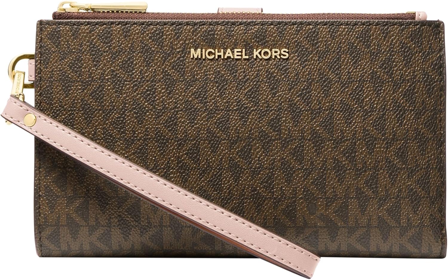 MICHAEL KORS - 新品 マイケルコース MICHAEL KORS  DOUBLE ZIP WRISTLET 7-8 Michael Kors Adele Double Zip Wristlet Wallet - Soft Pink
