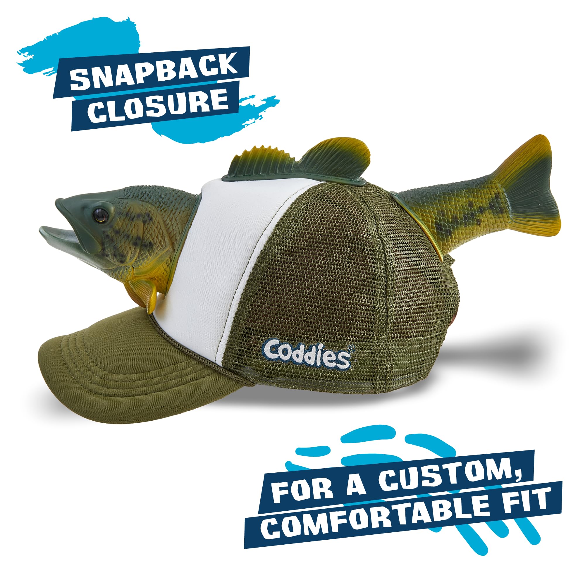 Coddies Cappello da pesca con spigola, divertente, per pescatori, papà e appassionati di pesce, Basso, M