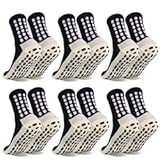 6 Pairs Grip Soccer Socks Colorful Non Slip Sports Football Basketball Hospital Yoga Socks for Men Women