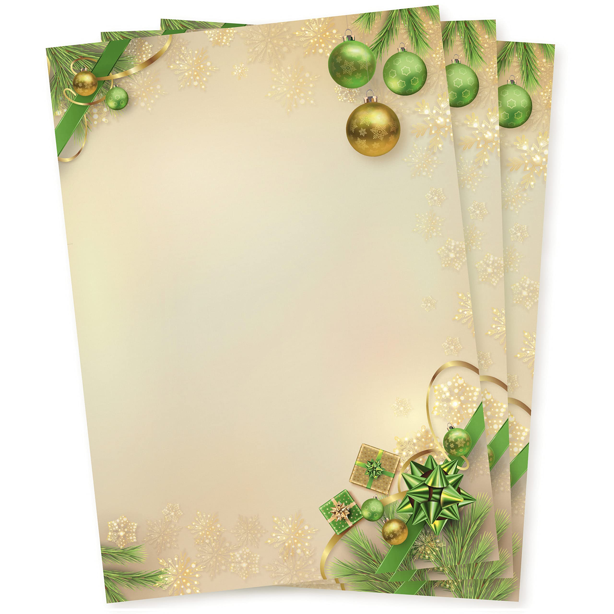 Chalet Noel 250 Sets Weihnachtsbriefpapier mit Umschlag ohne Fenster Weihnachtspapier A4 Briefpapier Weihnachten