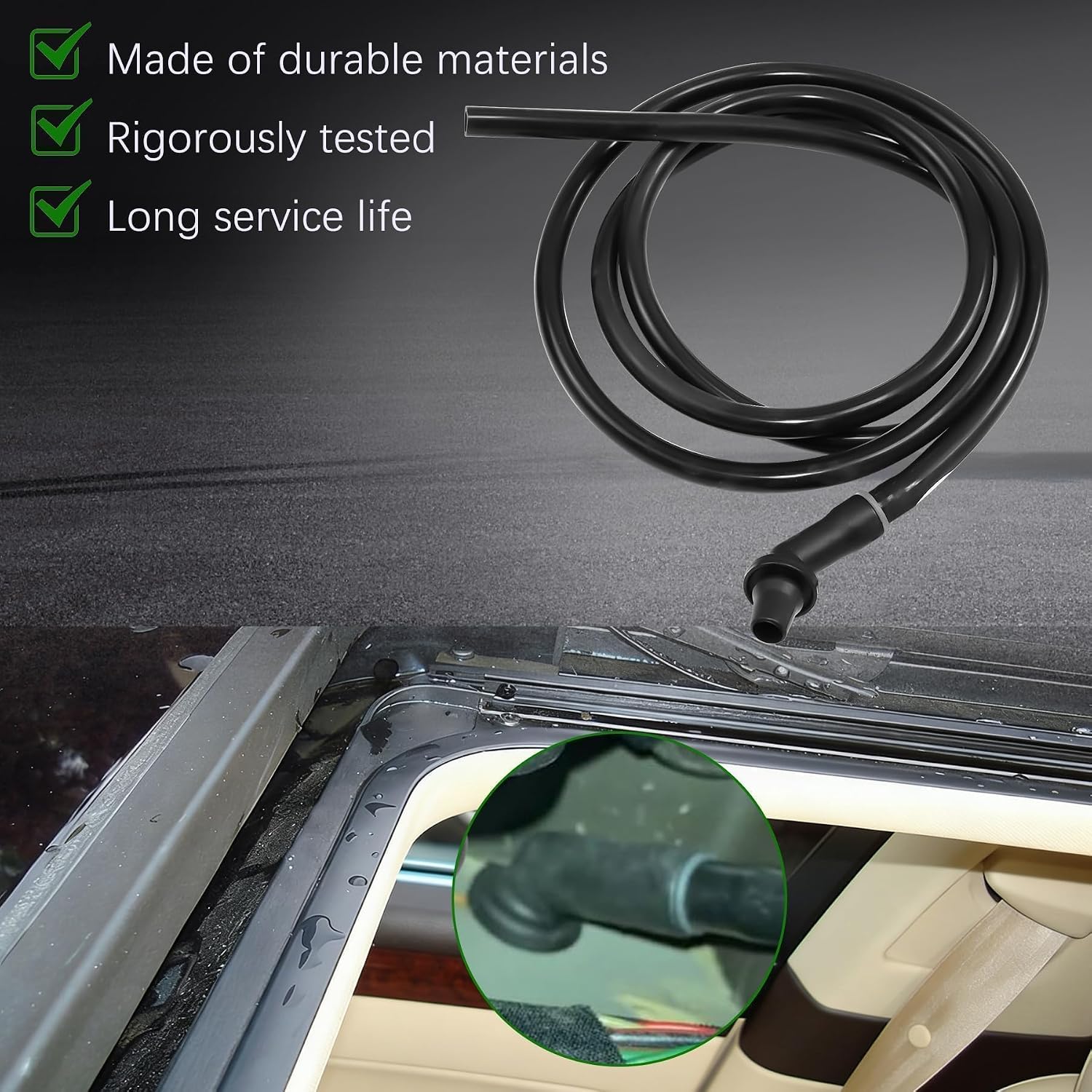 EEH500023 Sunroof Water Drain Tube Pipe with Hose Connector Head Fit for 2005-2009 Land Rover LR3 for 2010-2016 Range Rover Sport LR4