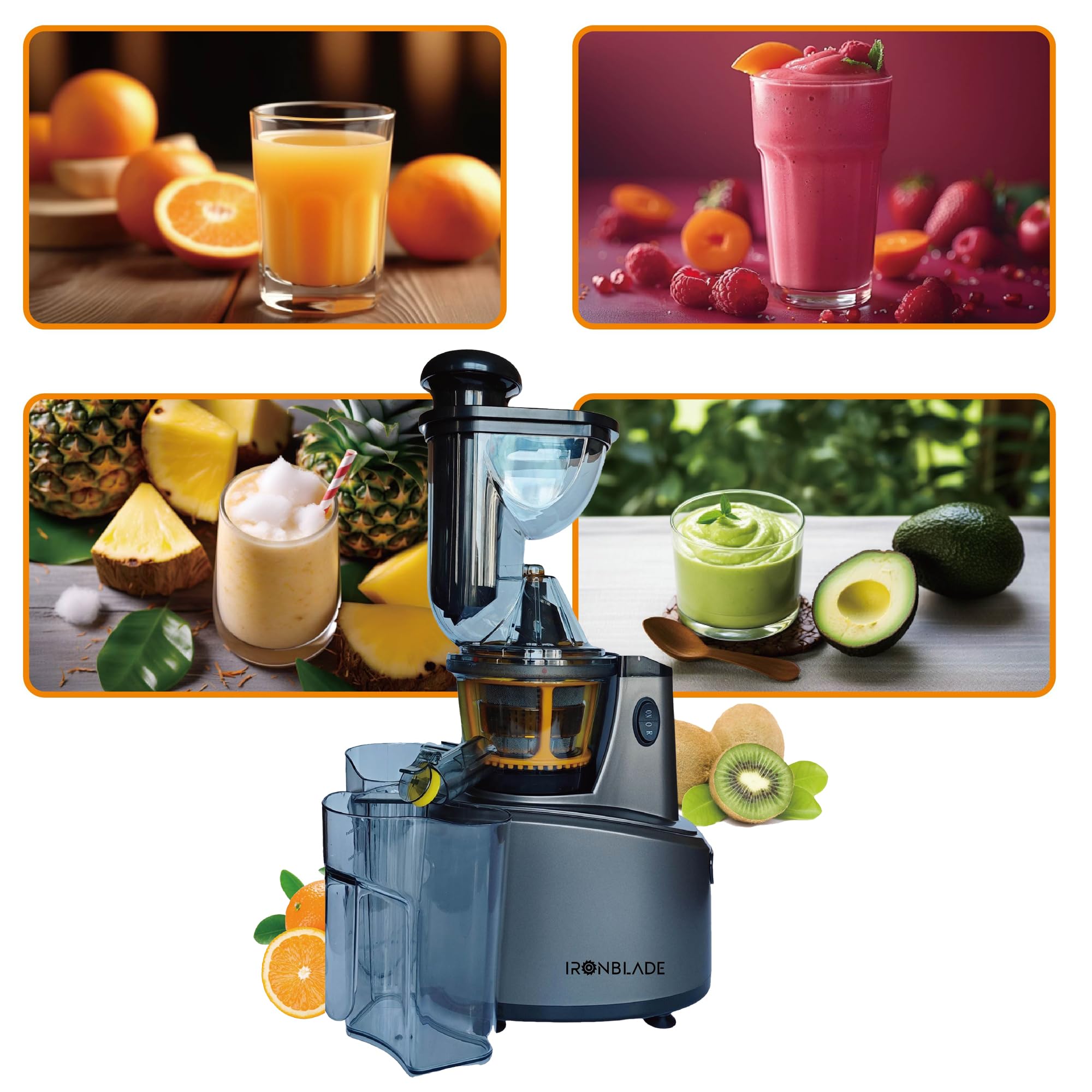 Vollrath 47704 E-Z Juice Extractor Heavy Duty With Enamel-Coated Cast Iron Base