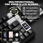 YUNZII AL80 Clavier mécanique sans fil, plein aluminium CNC,Intelligent LCD Affichage, joint d'étanchéité à bascule 75% Mise en page avec Knob, BT/2.4G/USB-C,QMK/VIA Support pour Win/Mac (Noir, Crème de cacao V2 Interrupteur)