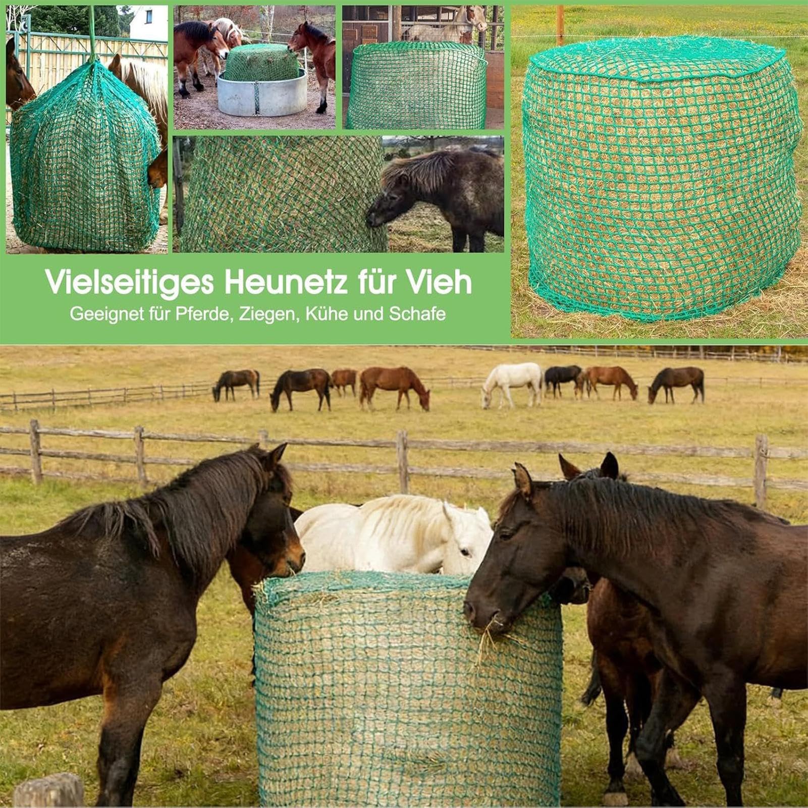 Red Para Heno De Alimentación Lenta Almacenamiento De Alimento Para Vacas | Red de Alimentación de Heno para Vacas Establos Paddocks Entrenadores Instructores Veterinarios Escuela Equitación Ranch