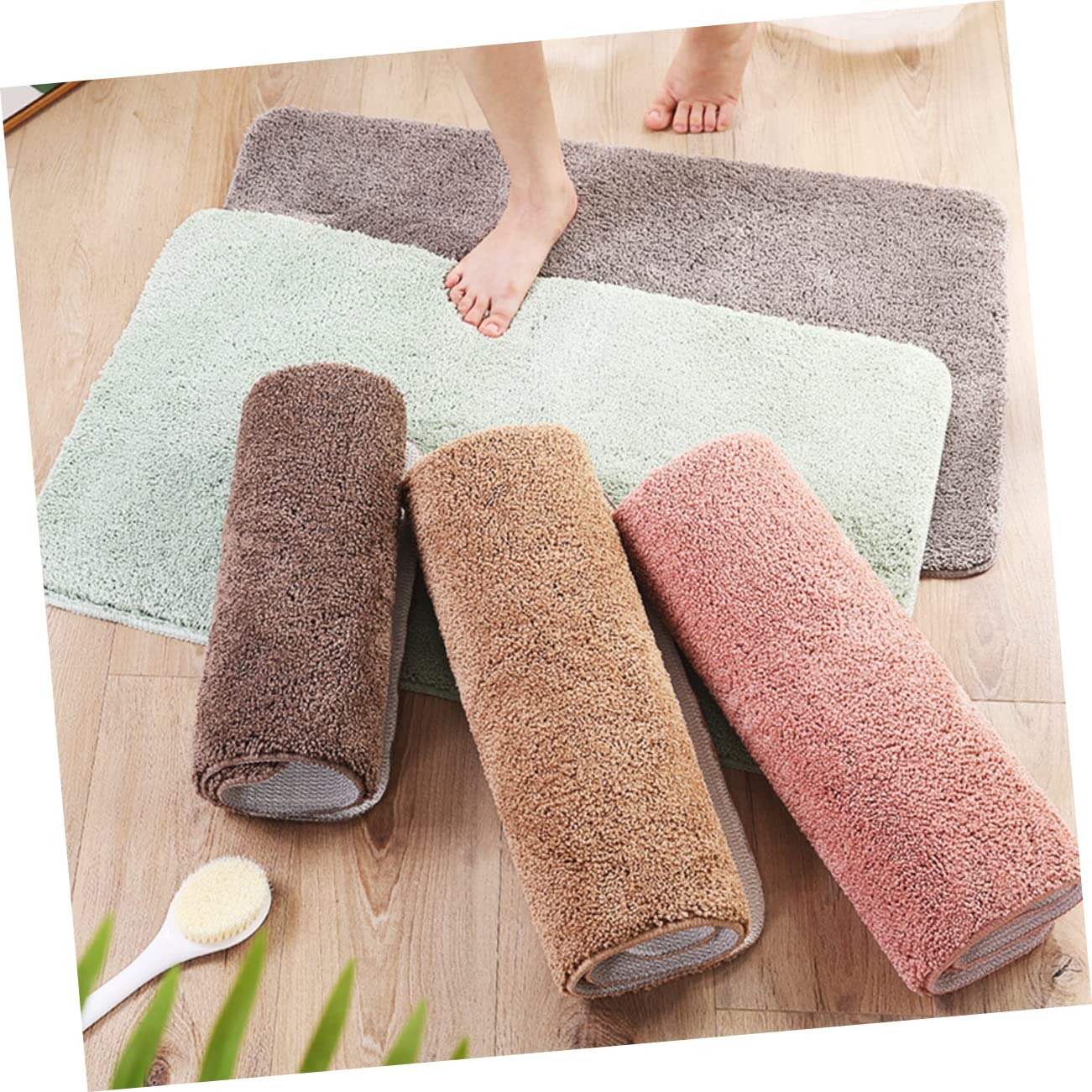 TOPBATHY Tappetino Antiscivolo Per Camera Da Letto Tappeto Assorbente Acqua Tappeto Morbido Verde Per Soggiorno Realizzato in Materiale Resistente Facile Da Pulire