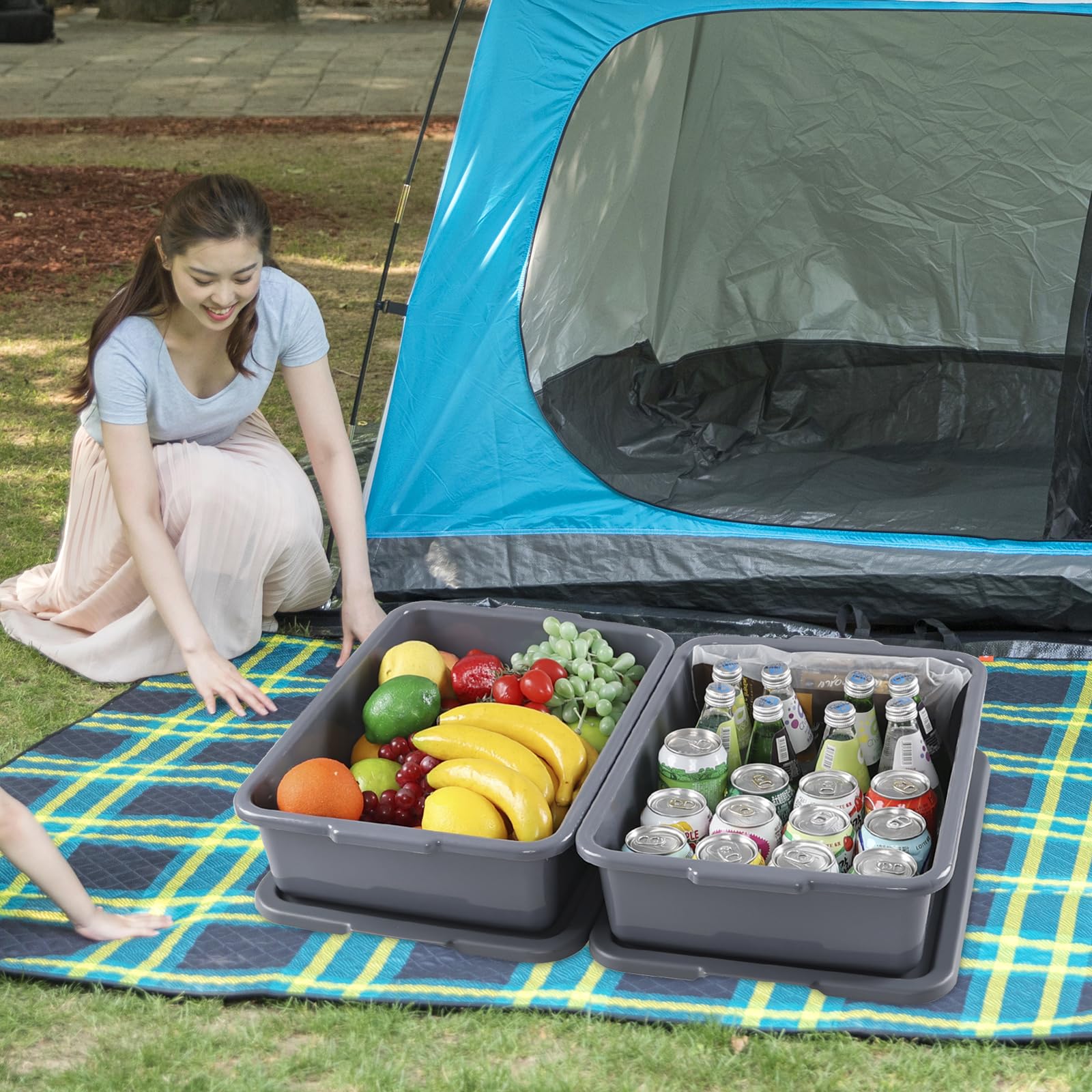 Bus Trays with Lids - Set of 3 -6