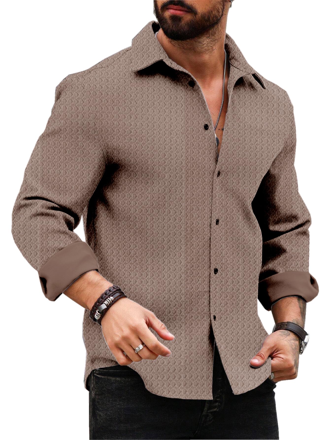 FORCEMen's Stylish Solid Full Sleeve Casual Shirt