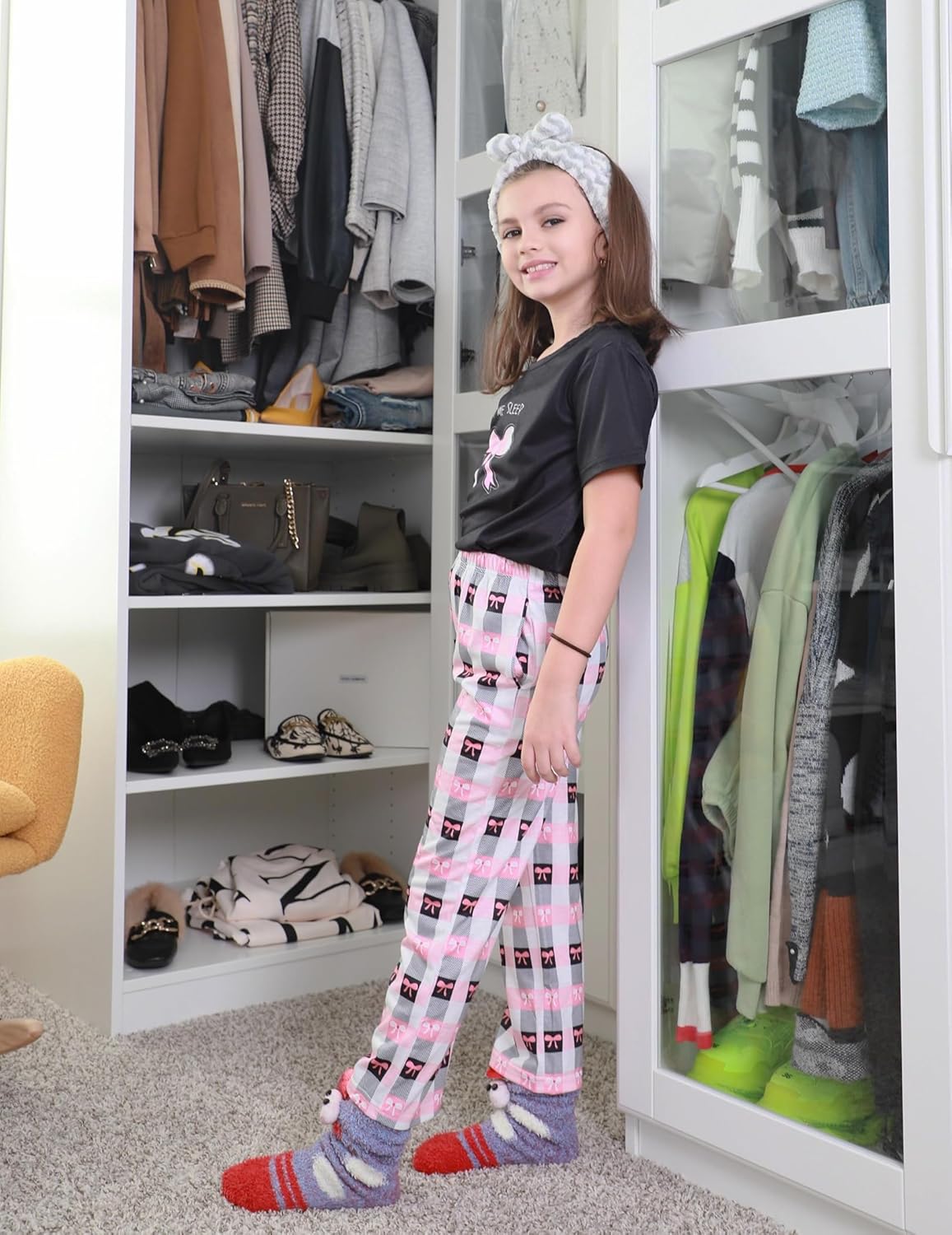 Arshiner Girls Pajama Set 3 Piece Short Sleeve Sleepwear Summer Soft Cute Pjs Outfits - Image 8