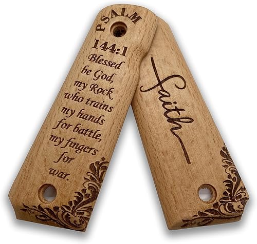 Miniatura 4 de for 1911 Full Size Wooden Handgun Grips with Bible Verses Series - Fits a Wide Range of 1911 Models - 1911 Accessories