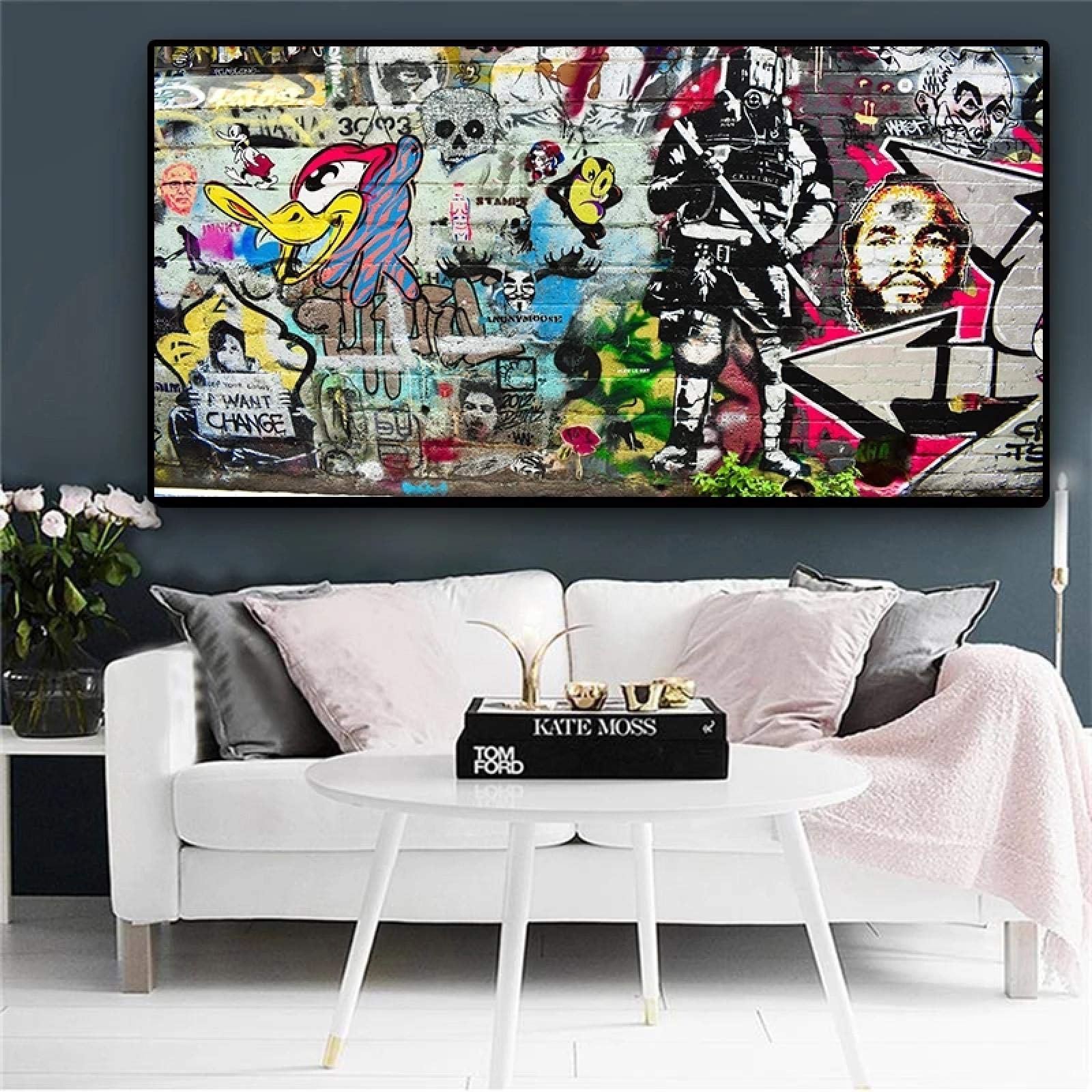 Abstrait Pop Art rue mur Graffiti Art toile peinture affiche et impression Quadro photos pour salon enfants chambre décor 70x140 cm sans cadre