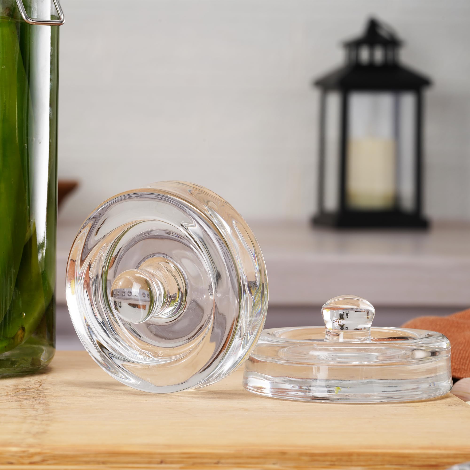 Pesi fermentatori in vetro, 4 pezzi, Ø 8 cm, pesi in vetro per fermentazione, peso fermentazione e pietra di contrappeso per bicchieri di mason a collo largo, crauti, kimchi
