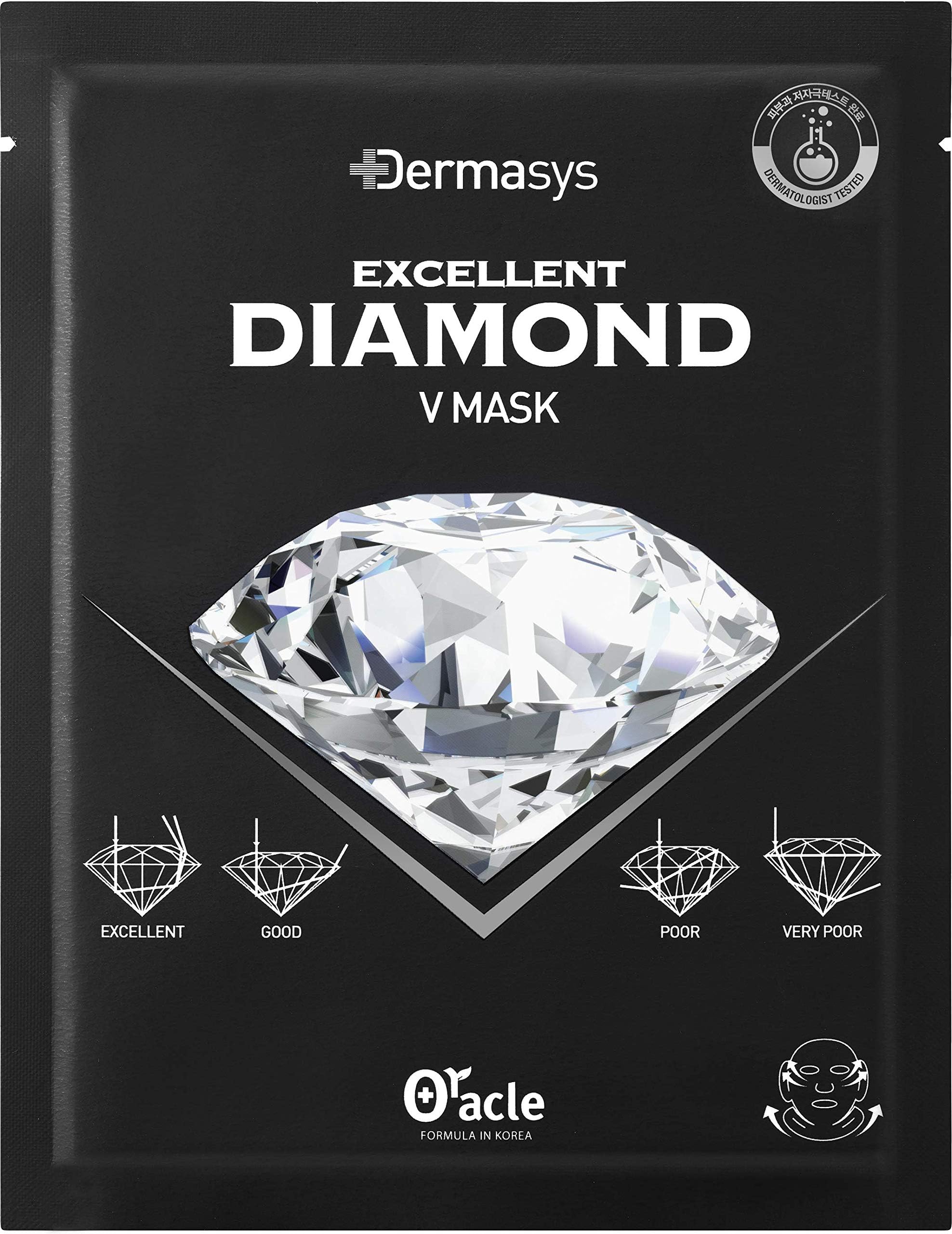 DR.ORACLE Diamond V Mask Sheet, V Line Ear Hook Mask Korean (1pack of 5) Dermatologist Tested, DERMASYS by Dr. Oracle