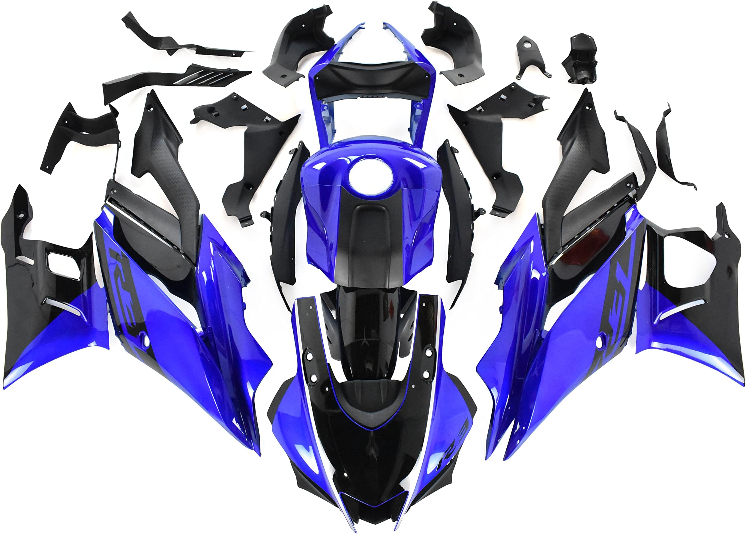 Blue Black ABS Plastics Fairing Kit for Yamaha YZF R25 R3 2019 2020 2021 R3 R25 19 20 21 Mtorcycle Bodywork Injection Fairings Body Kit Body Frame Cowlings