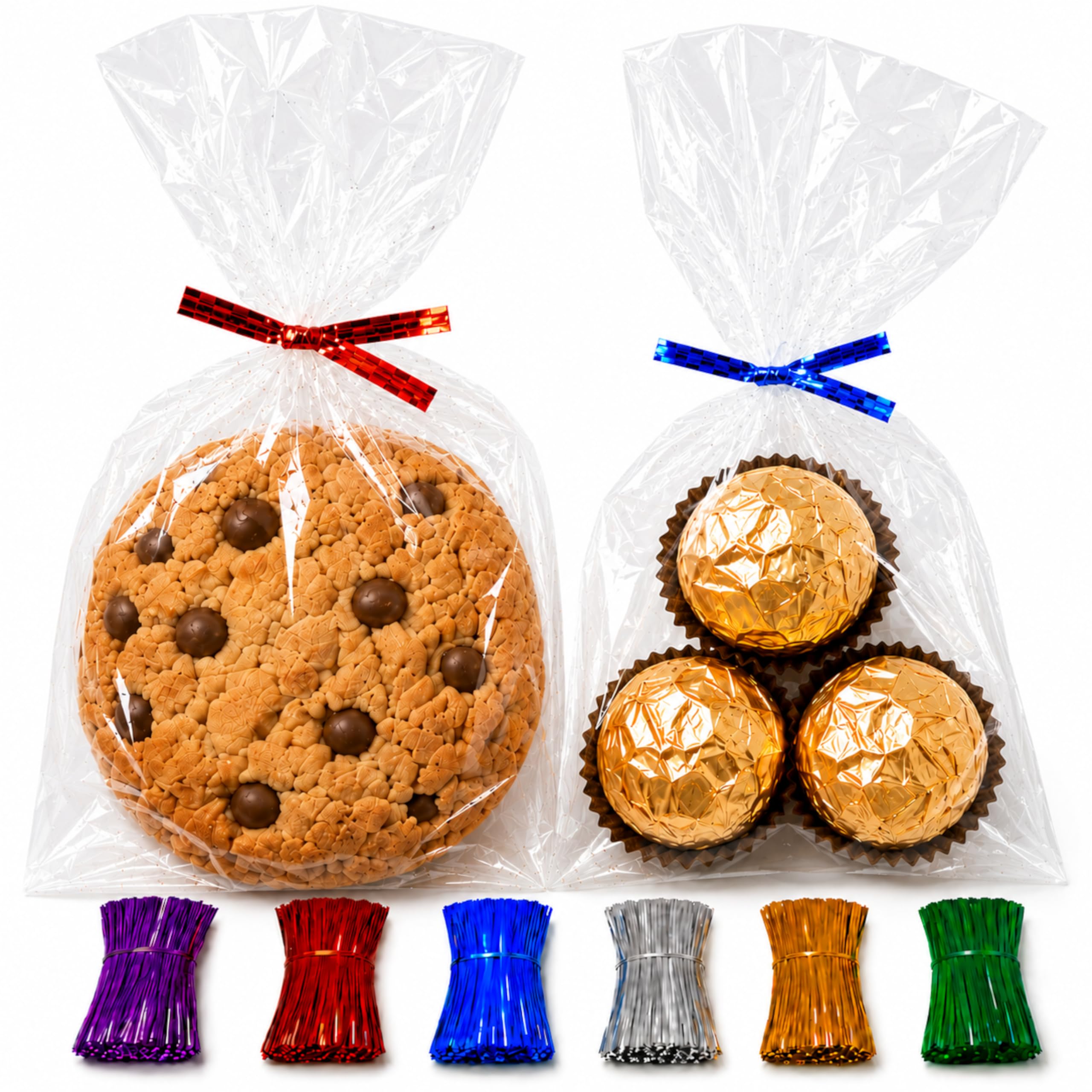 6x9 Cellophane Treat Bags with Ties 200 Clear Goodie Cookie Bags — Amazon image 15