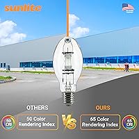 Vista 4 de Sunlite 03656 MH175/U/MOG M57 Lámpara de halogenuros metálicos, 175 vatios, base Mogul (E39), ED28, vida útil de 10,000 horas, 14000 lúmenes