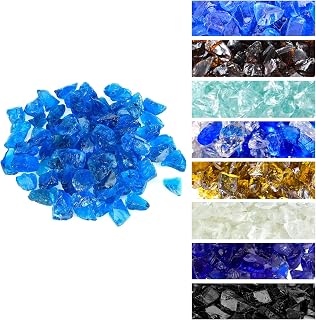 Mr. Fireglass Recycled Fire Glass for Natural or Propane Fire Pit Fireplace Gas Log Sets, 10 Pounds, Turquoise