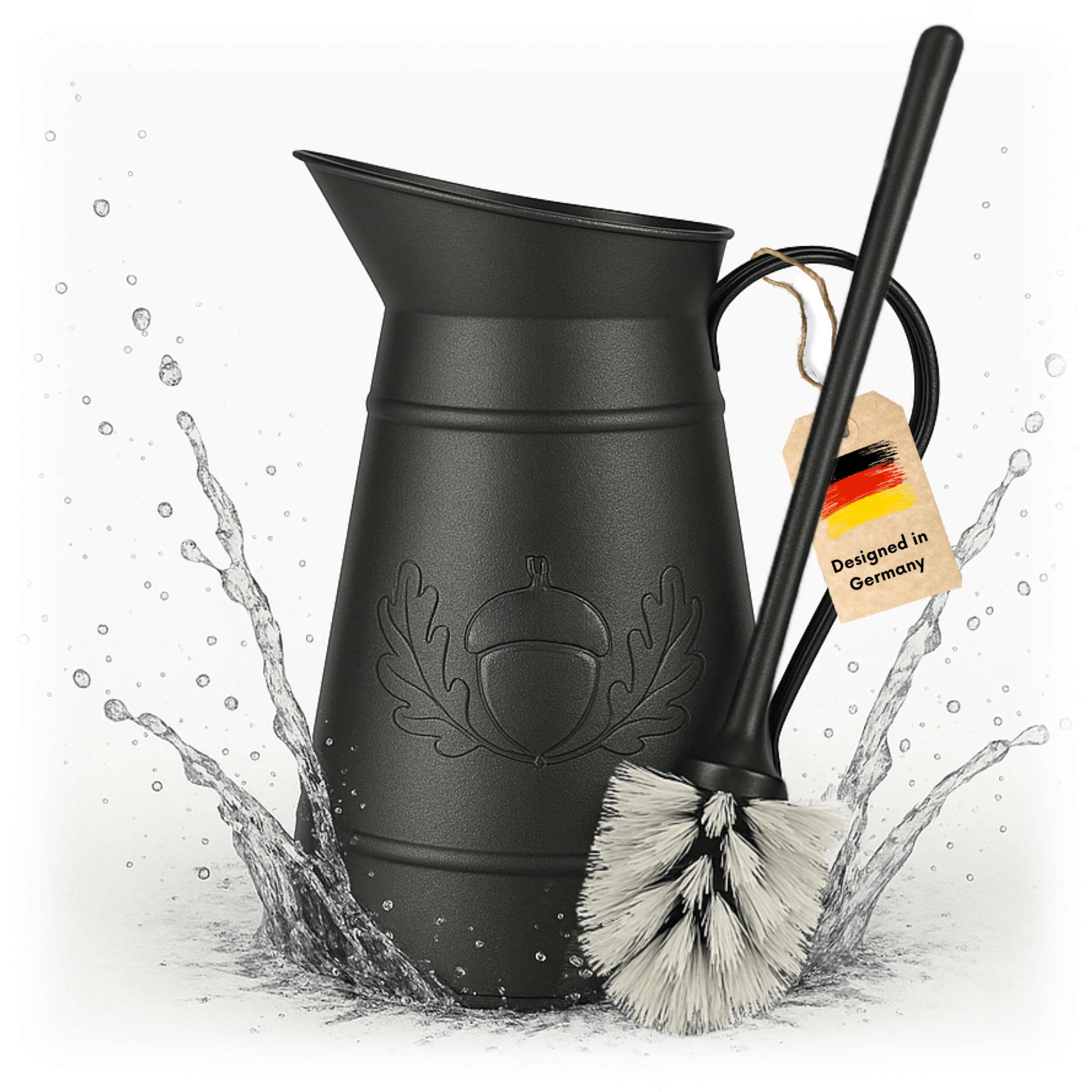 VON STEINEICH Toilettenbürste Metallkanne (schwarz)