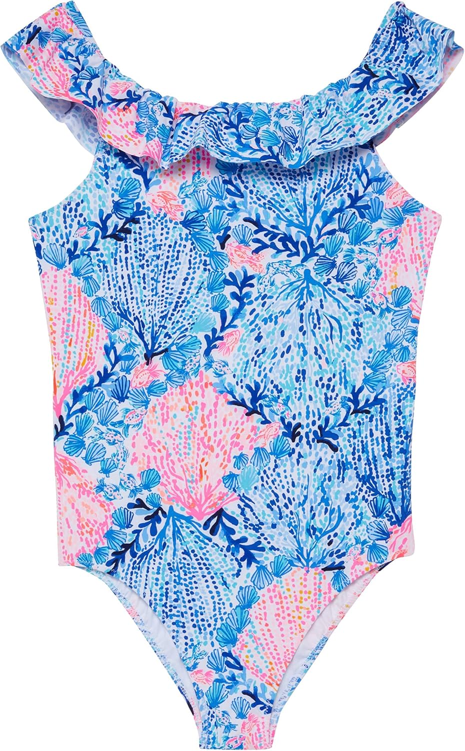 Lilly Pulitzer Girl's Eliana UPF 50+ Swimsuit in Resort White Sway with Me Size 3T Toddler