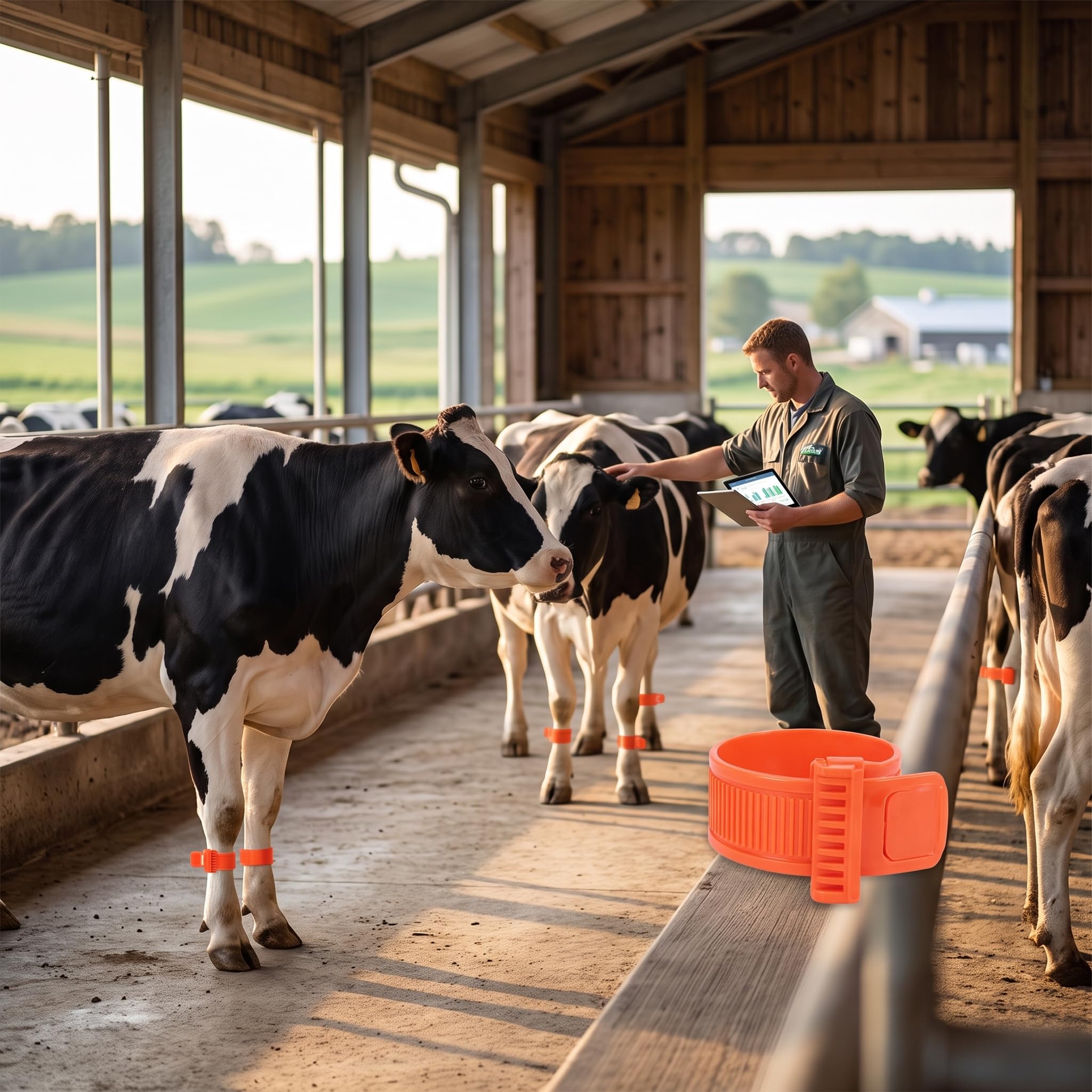 10 Stück Kuh Schrittzähler Beinbänder, Leichte, Weiche, Flexible Kunststoff Fußbänder Zur Gesundheitsüberwachung mit Alfie Software, Farm Management Tools für Viehpfleger, Verfolgen von