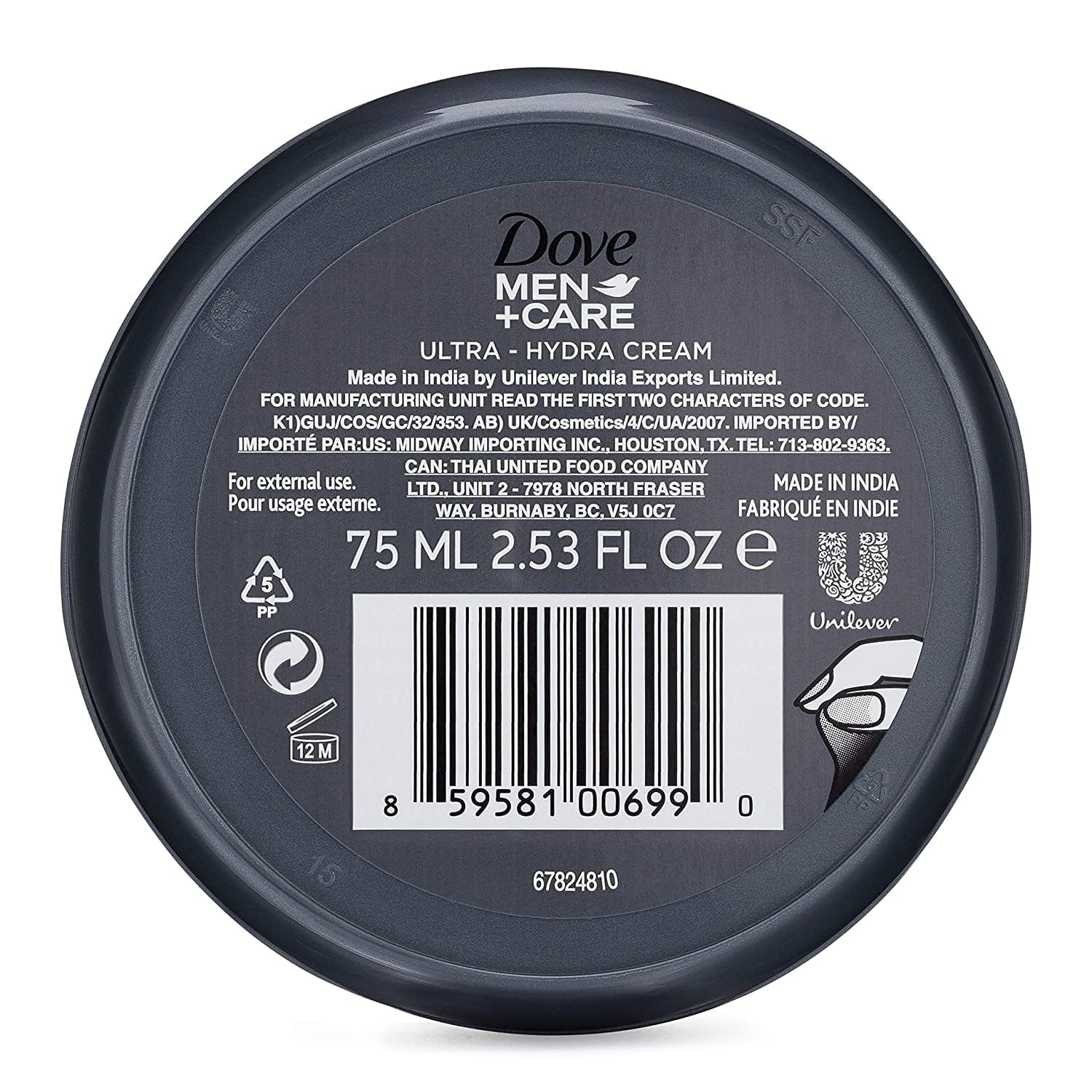 DOVE MEN + CARE Ultra Hydra Cream - Moisturising Effect for Face Hands, Body - Suitable for All Skin Types 3 x 75 ml - Image 3