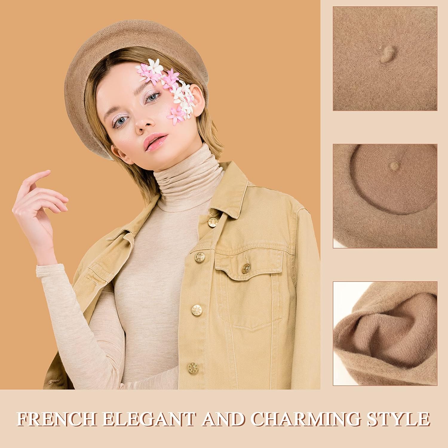 BBTO 12 Pieces Beret Hats for Women French Baggy Hat Christmas Solid Color Casual Classic Sweet Artist Cap for Women - Image 2
