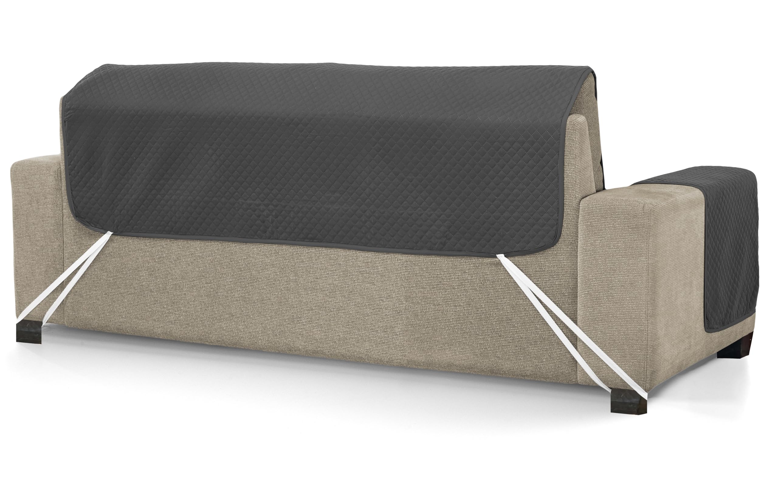 Martina Home Cubre Chaise Longue Acolchado Diamond, 280 cm, Antracita - Universal