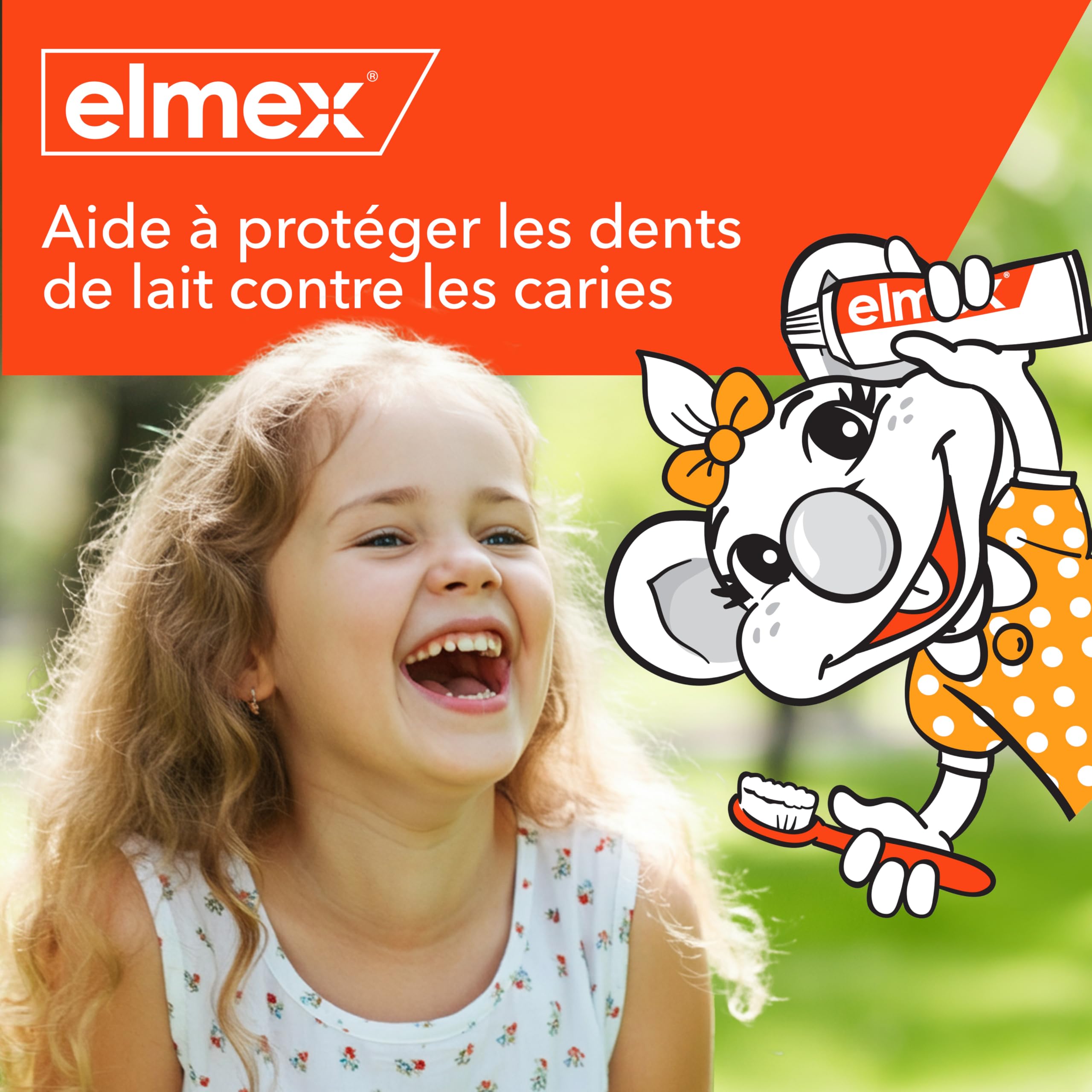 ELMEX - Dentifrice douceur enfant 0-6 ans, protection anti-caries adaptée, tube 75 mL - Le lot de 12