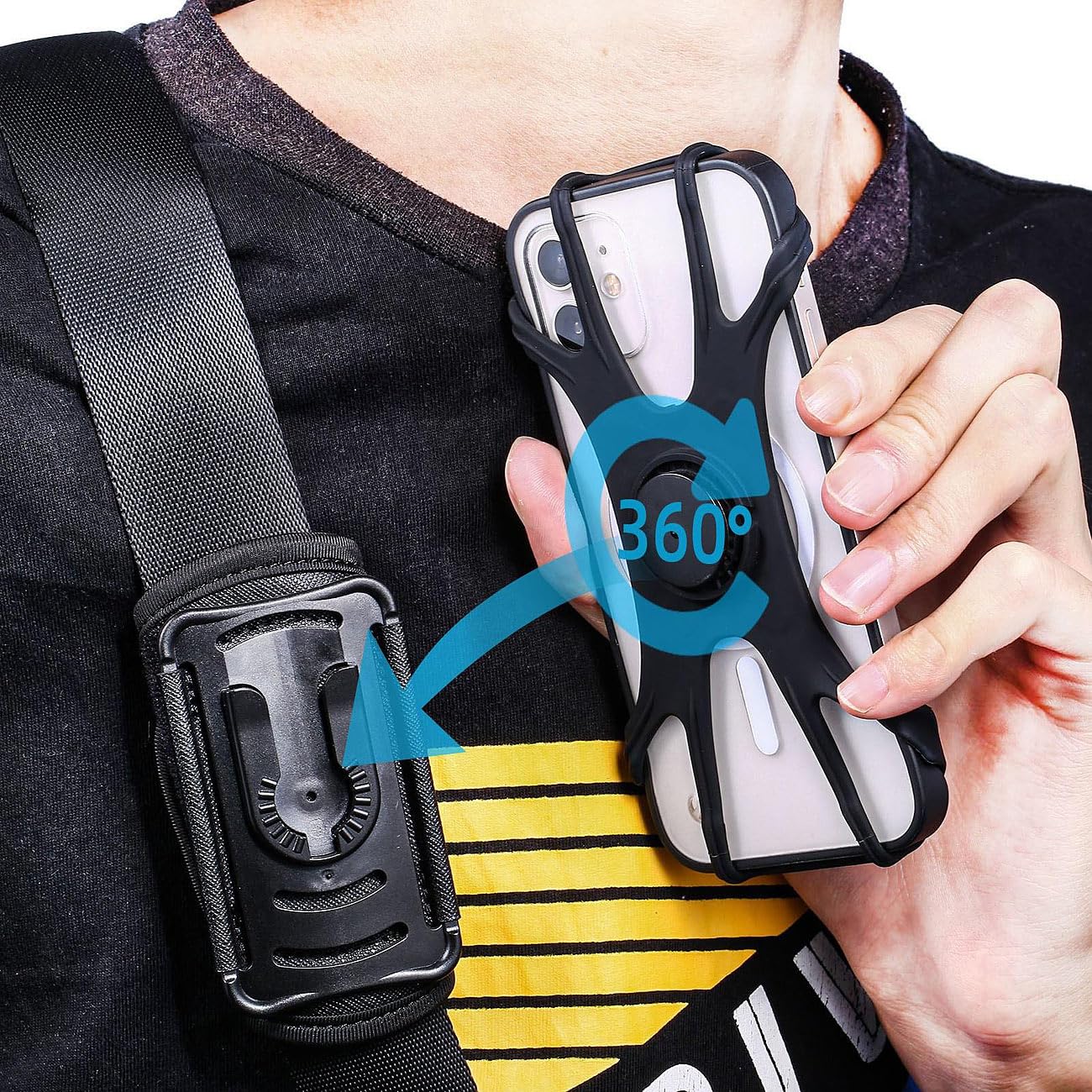 PEARL Sports Handyhalter Handgelenk: 3in1-Handyhalterung für Handgelenk, Oberarm und Fahrrad (Handyhalter Fahrrad für Navigation, Outdoor, Roller) Elektronik & Foto