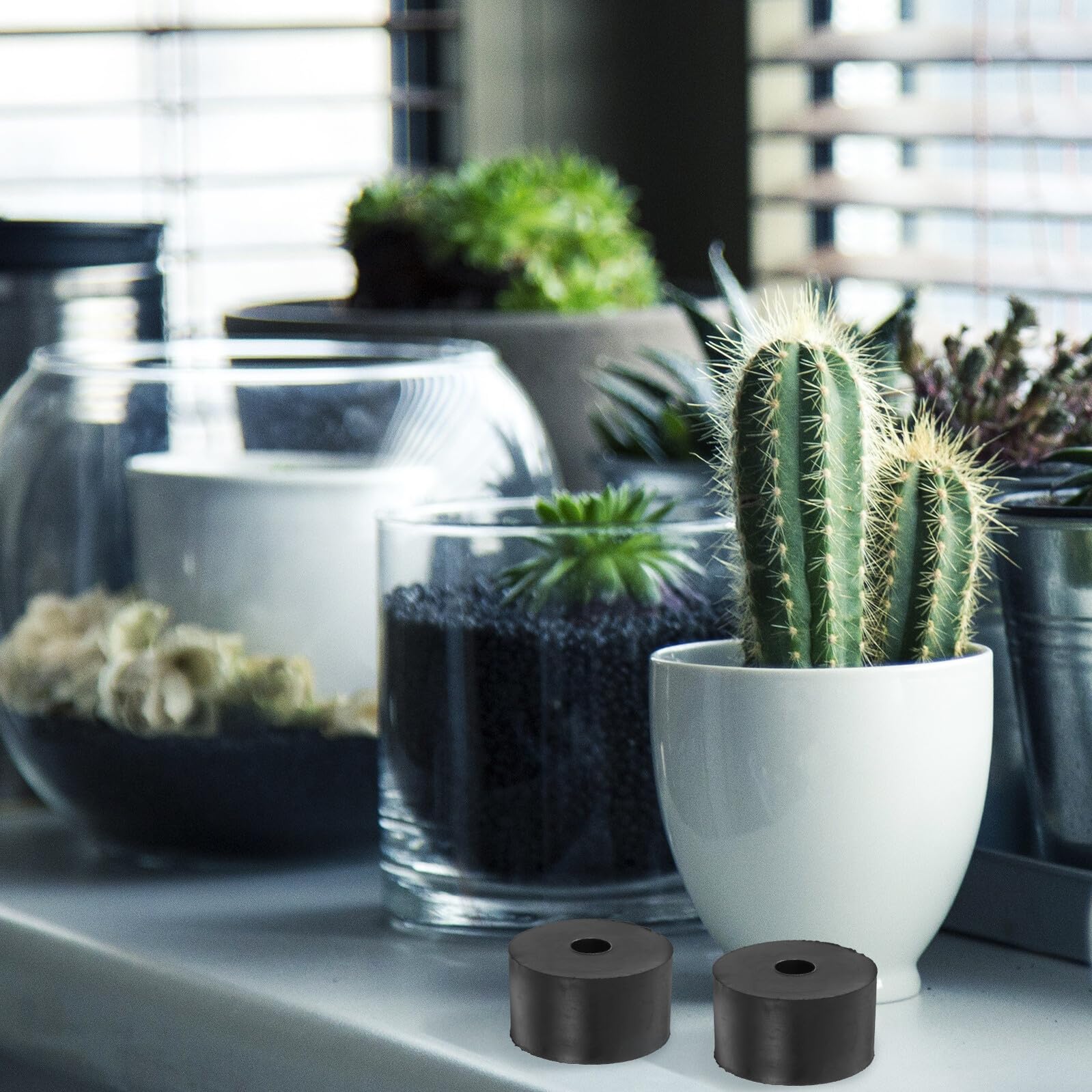 Toyvian 8 Stück Runde Füße für Blumentöpfe aus Schwarzem Gummi Stoßfeste Topfaufzüge mit Anti Rutsch Funktion für Rasen und Gartenbereich