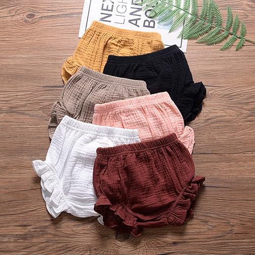 Miniatura 7 de Conjunto de 3 piezas de pantalones cortos para recién nacidos, para bebés, niñas y niños, mezcla de lino y algodón, lindos pantalones cortos