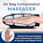 SereneLife Cordless Hand Massager with Warming Comfort, Auto-Roller Kneading Massage, Large LCD Display, 3 Airbags, 6 Modes, 6 Intensity Levels, 3 Heat Settings, Great Gift for Men/Woman