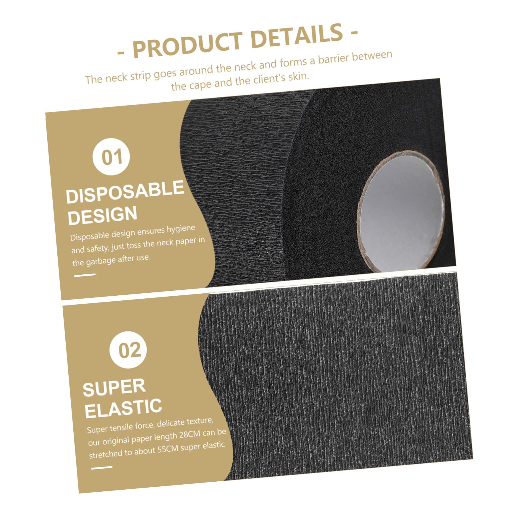 Didiseaon 4 Rolls Barber Neck Strips Neck Protector Paper Hair Cutting Salon Tools Neck Protective Strip Barber Accessories Black 100 Sheets