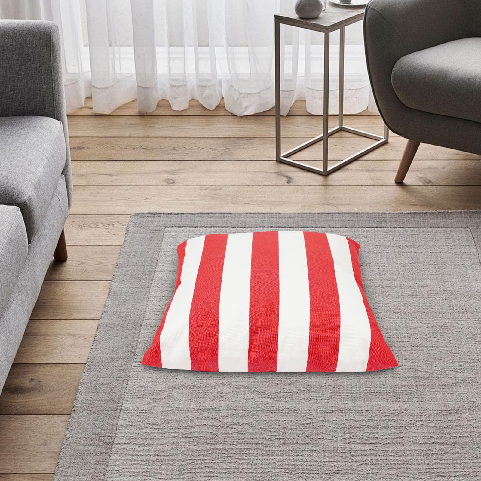 Cuscino decorativo impermeabile, rosso e bianco, per esterni