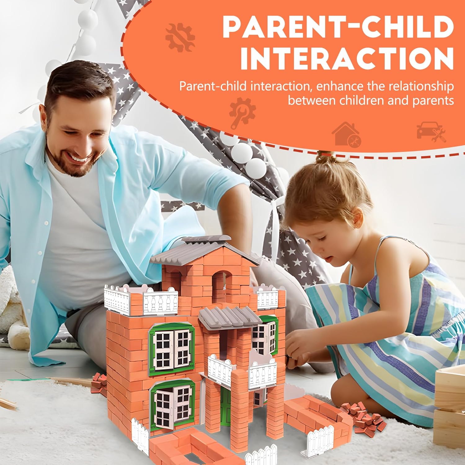 Brick and Mortar Construction Set - Perfect Building Blocks for Kids Ages 6 and Up, a DIY Versatile Building Set and STEM Building Toy, Ideal for Birthday