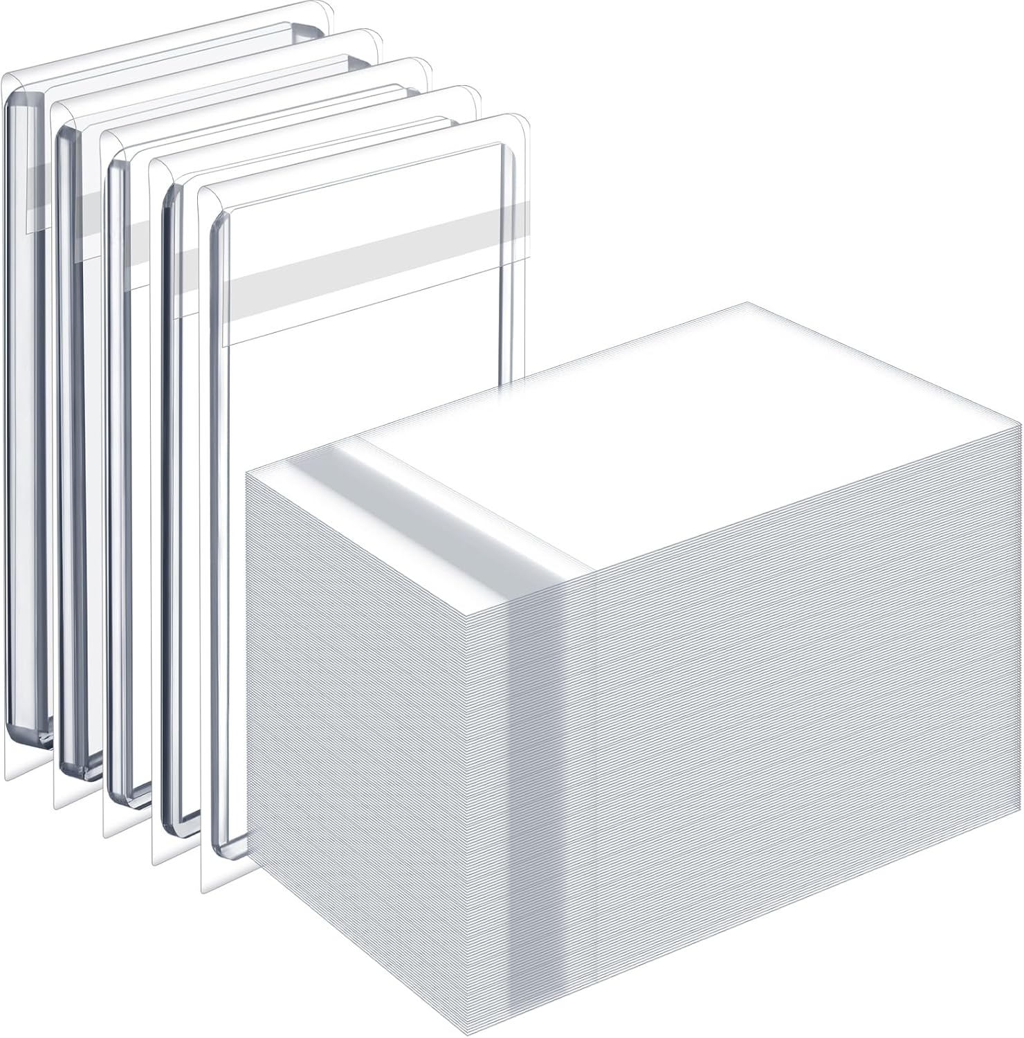 AmazingSpark 900 Pcs Resealable Team Bags for Trading Cards Holders 35-130pt, Fit Card Sleeves Sports Slabs Sleeves Plastic Collectible Slabs Protection