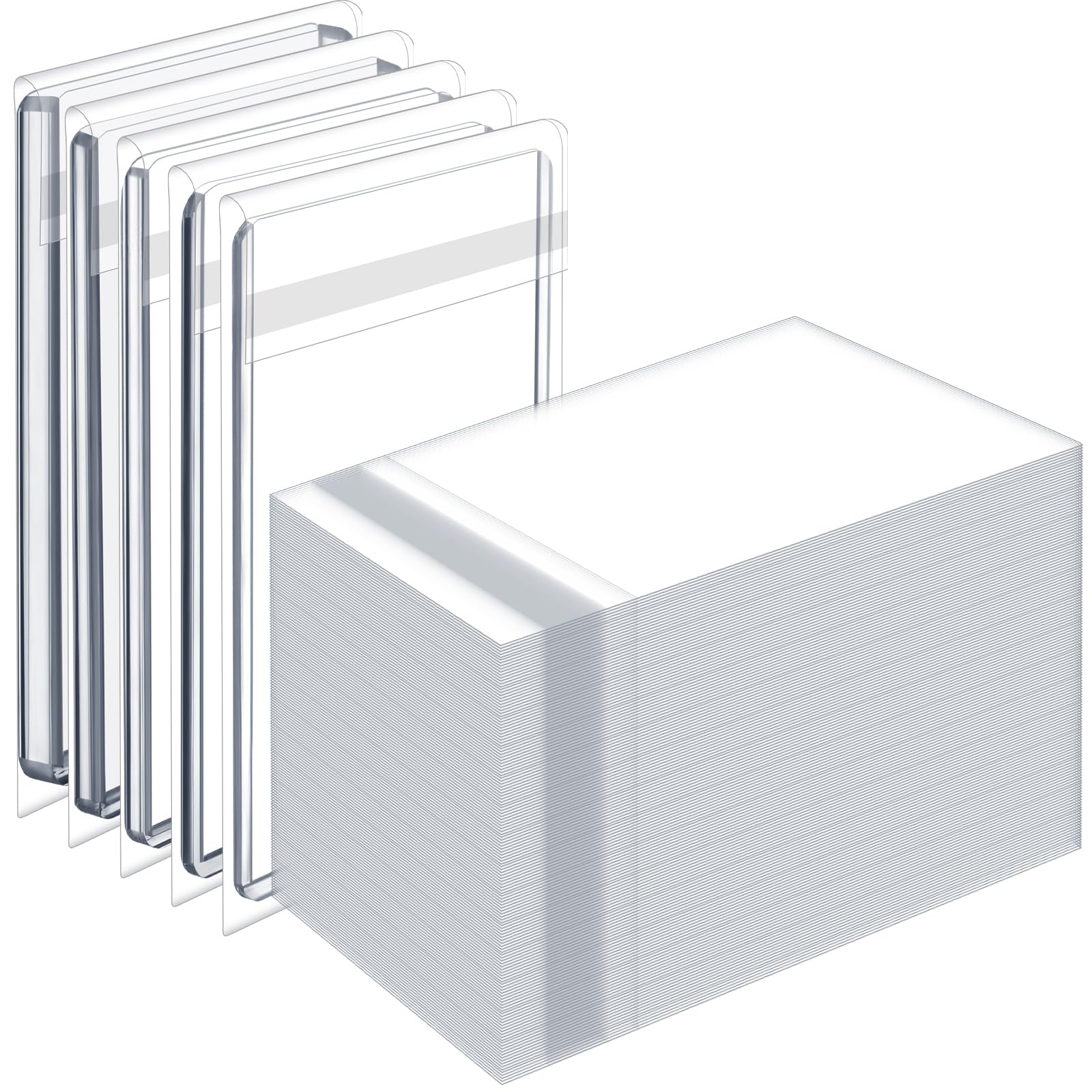 AmazingSpark 900 bolsas resellables para tarjetas de intercambio, 35-130 puntos, fundas para tarjetas, fundas de plástico para losas deportivas, protección de losas coleccionables de plástico