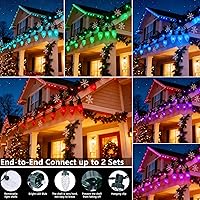 Vista 2 de Joomer St. Patrick's Day Green String Lights, 65FT 100 LED C9 Color Changing RGB Xmas Tree Lights Connectable Remote Control Waterproof Plug in