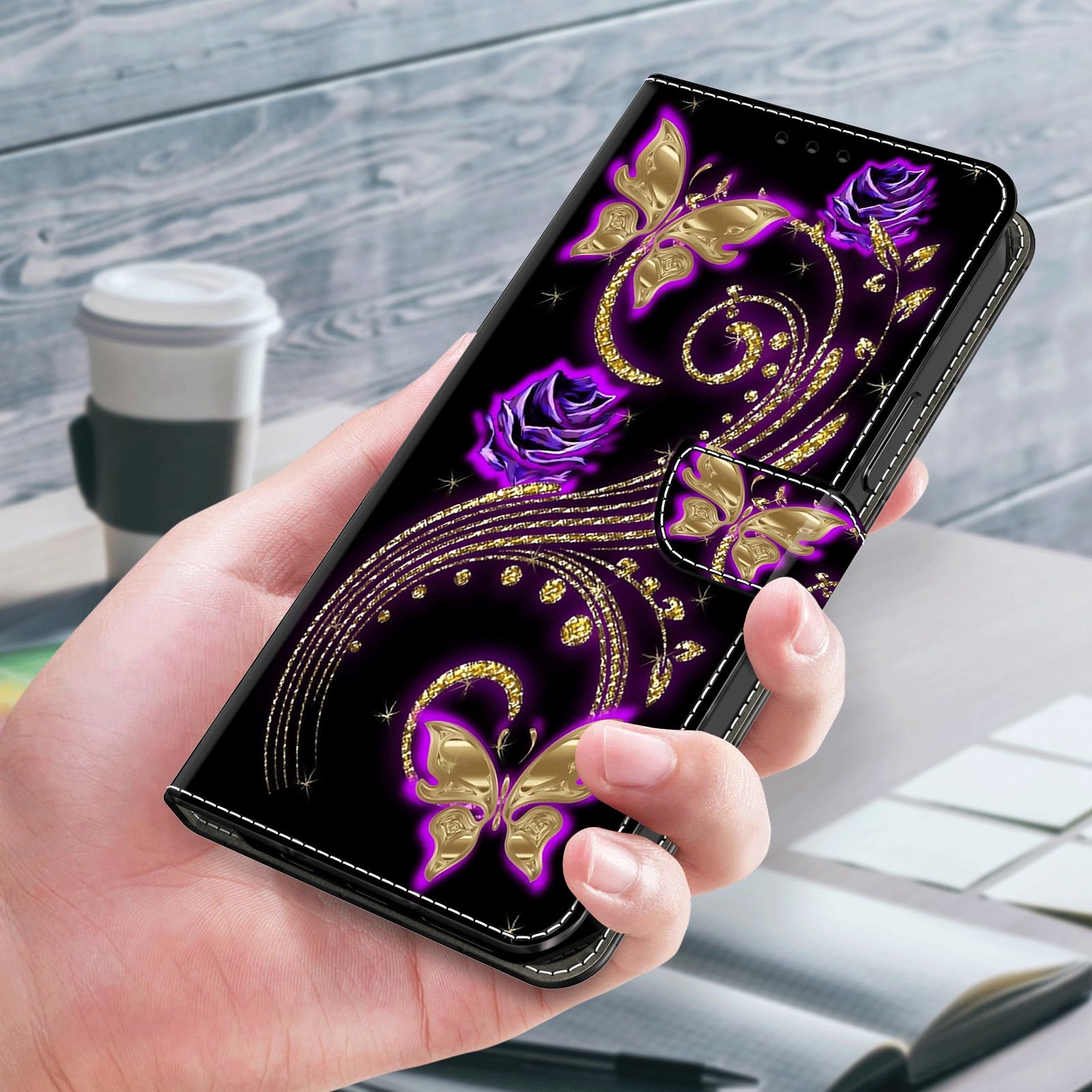 Toucasa Cover Per Huawei P20 Pro, Flip Custodia Con Diamanti Glitter E Portafoglio - Pelle PU Morbida, Antiurto, Sottile, Colore Viola