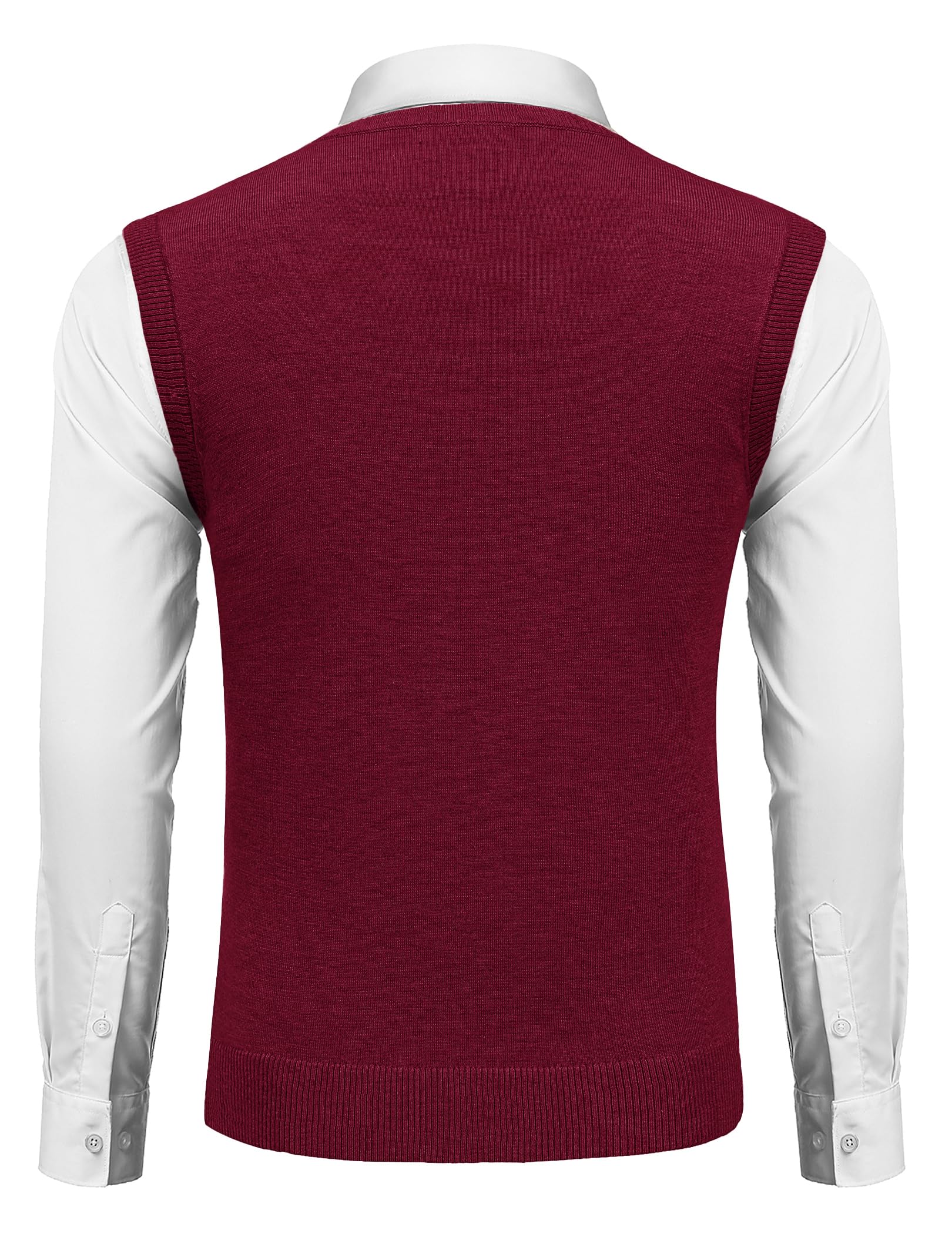 COOFANDY Chaleco sin mangas para hombre, clásico, ajustado, ropa de punto, cuello en V, casual, liso, suéter sin mangas