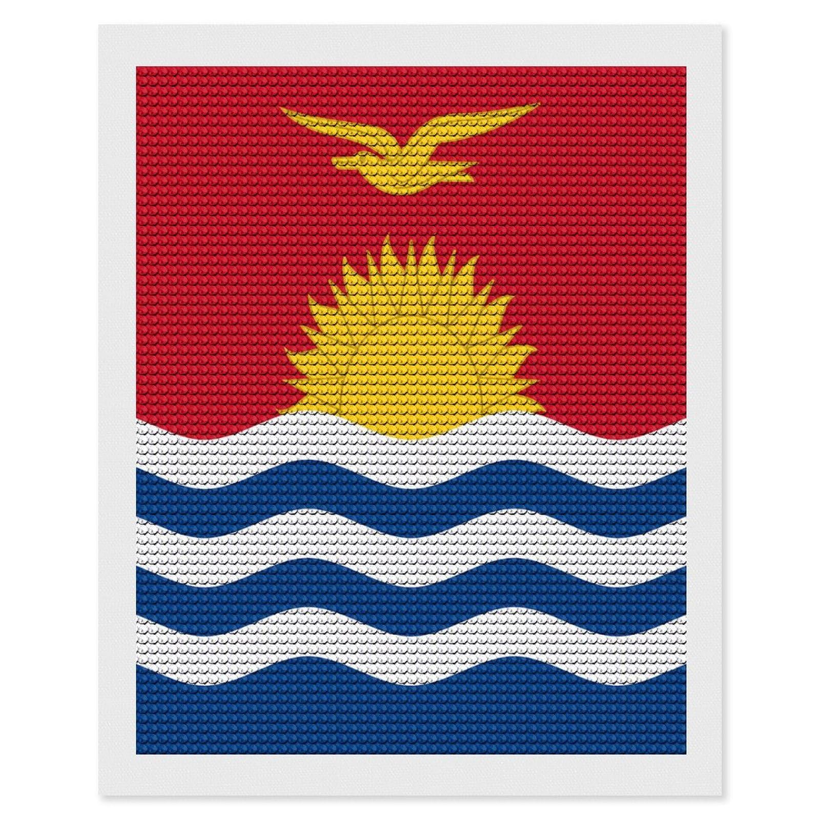 Nclqvjxzkhw Style Kiribati Flag Diamond Art Painting For Adult Round Diamonds Pictures Arts Crafts Home Wall Decor 16"X20"