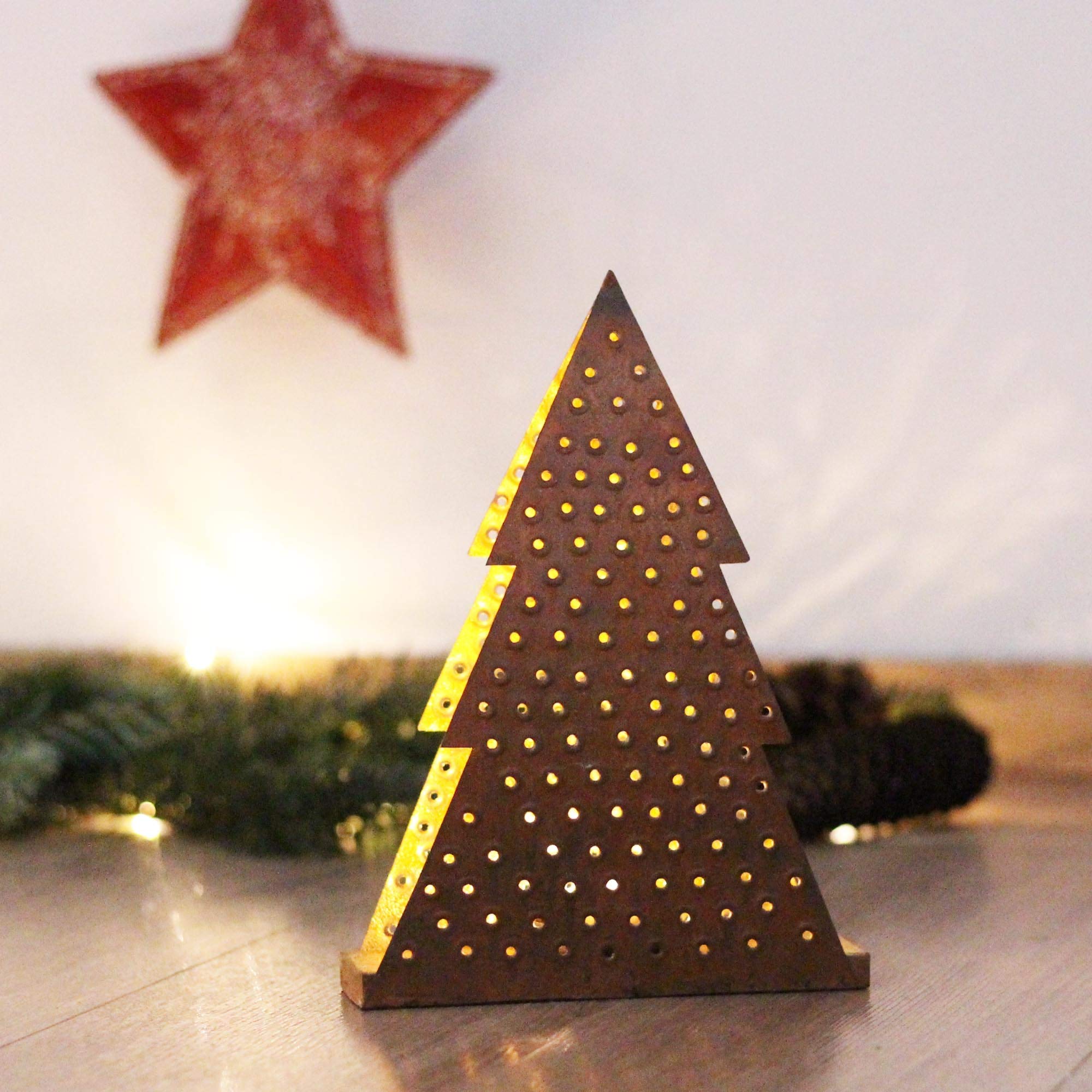Photophore Sapin 25cm - Décoration de Noël, bougeoir, décoration pour Noël