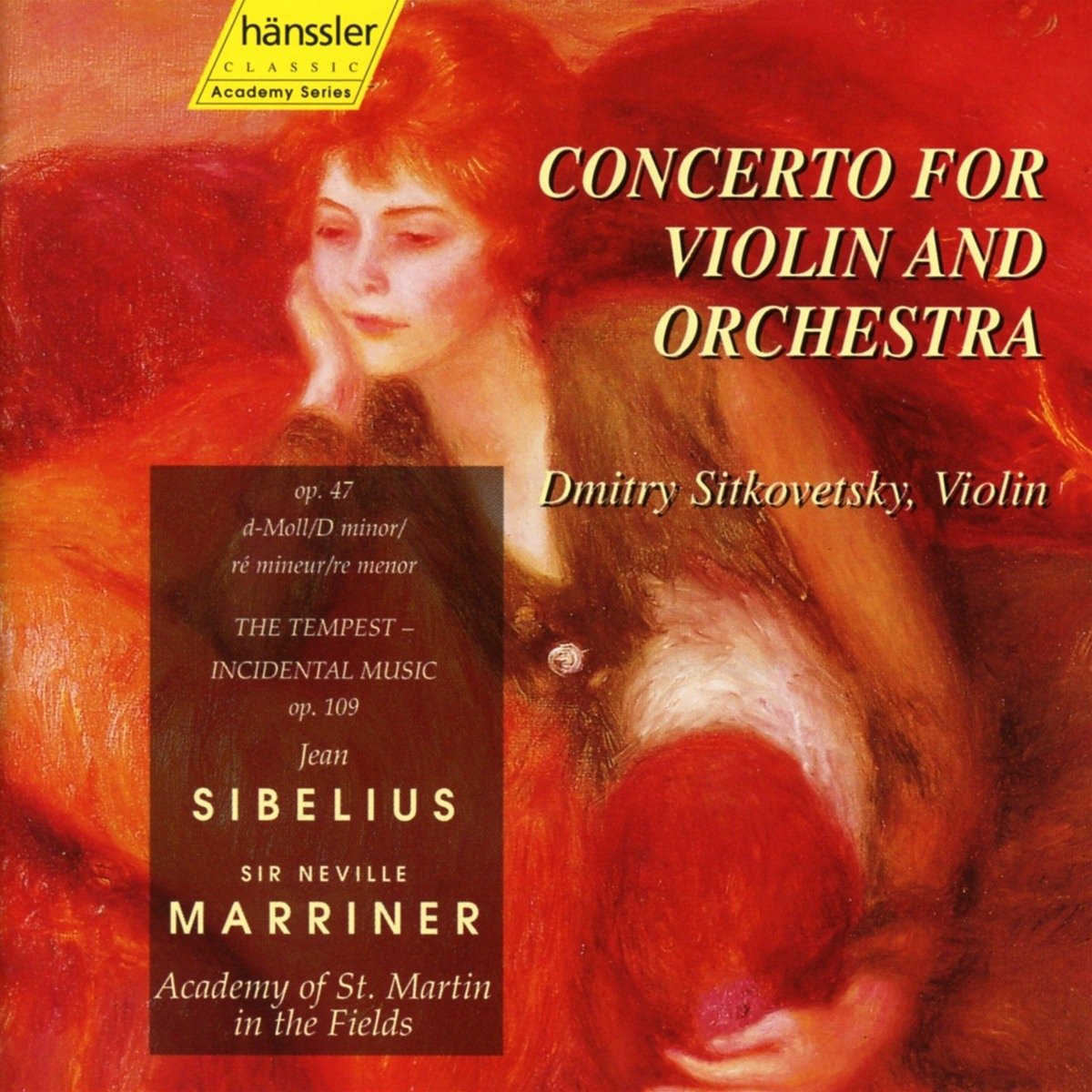 Sibelius: Violin Concerto, The Tempest, Incidental Music