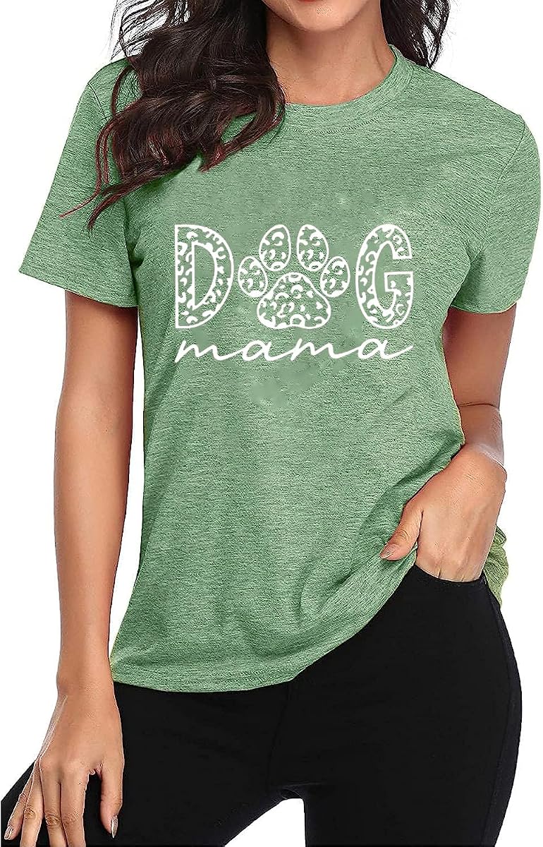 Dog Mama Tshirts Dog Mom Shirts for Women Cute Sunflower Pet Paw Graphic Tees