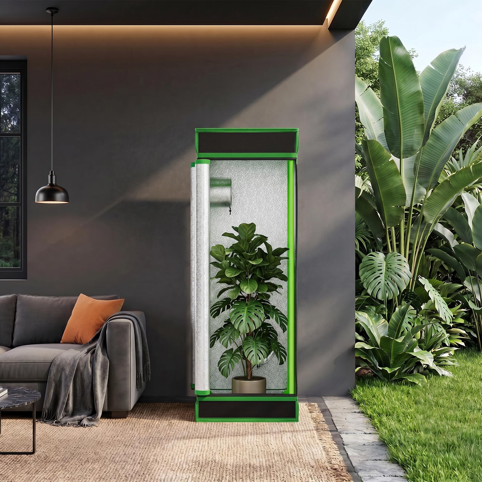 Kingpower Grow Zelt für Pflanzen Zuchtzelt Gewächshaus Box Zuchtschrank Garten Anzucht Gemüse Kräuter Grow Schrank Indoor Blumen klein Tomaten Hydro Green, Größe:40 x 40 x 120 cm (01)