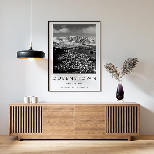 Queenstown - Póster de viaje de Queenstown Nueva Zelanda, impresión de viaje de Australia, arte de viaje, póster de viaje